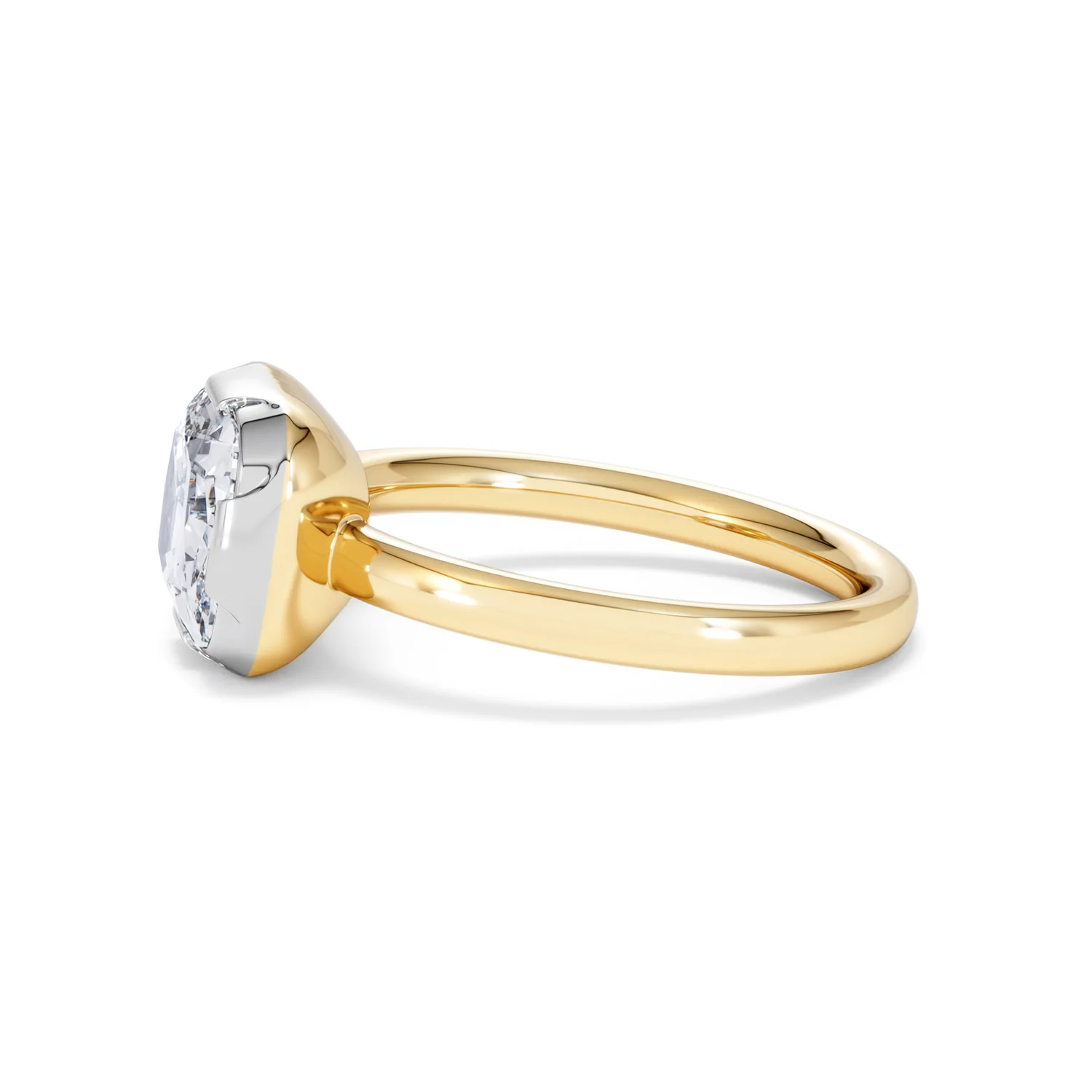 East West 3.00ct Elongated Cushion Cut Lab Diamond Solitaire Engagement Ring in 18K Yellow Gold - Image 69