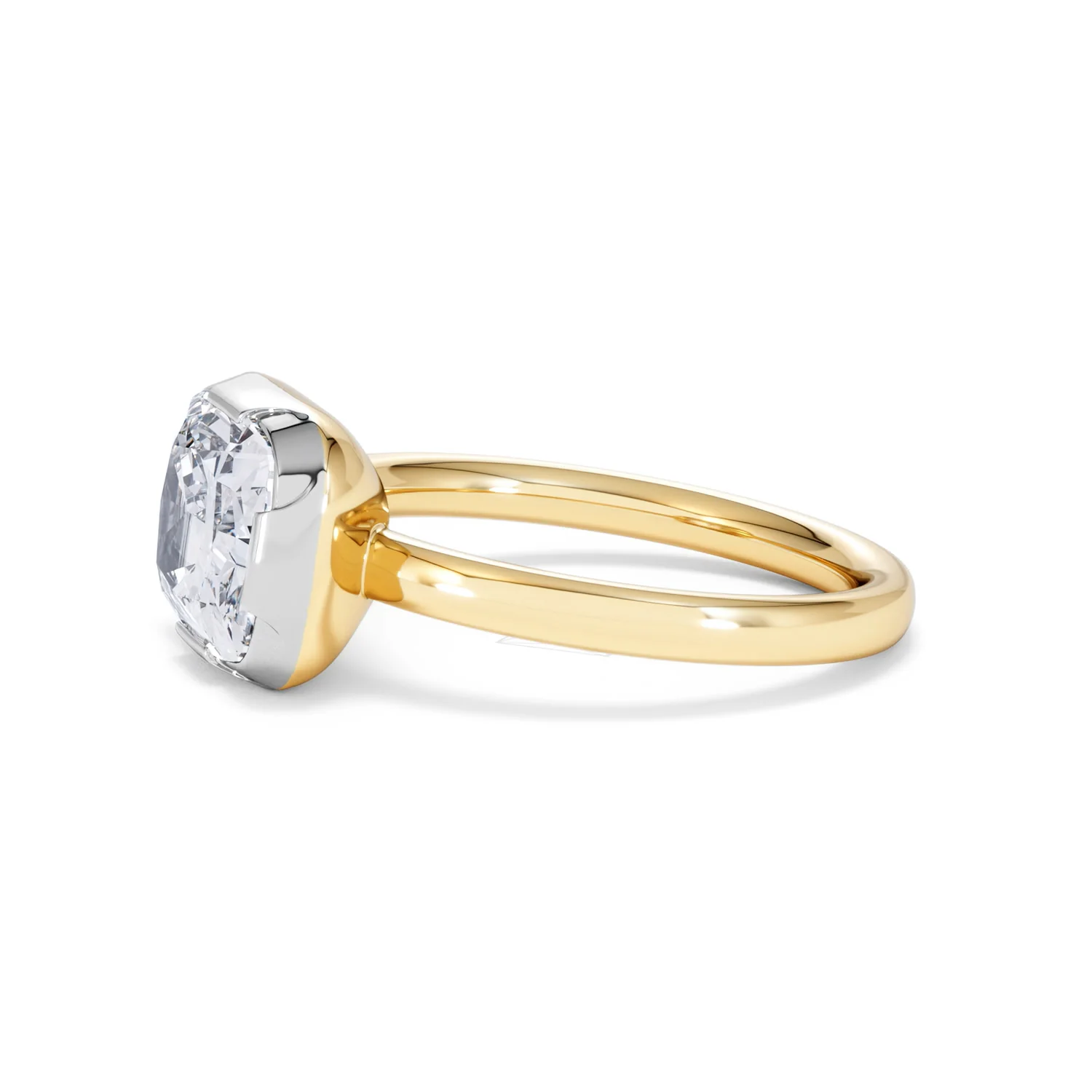 East West 3.00ct Elongated Cushion Cut Lab Diamond Solitaire Engagement Ring in 18K Yellow Gold - Image 71