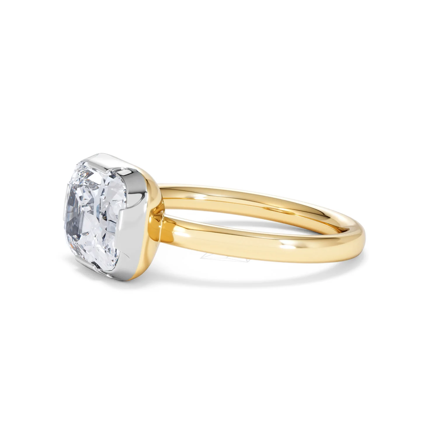 East West 3.00ct Elongated Cushion Cut Lab Diamond Solitaire Engagement Ring in 18K Yellow Gold - Image 73