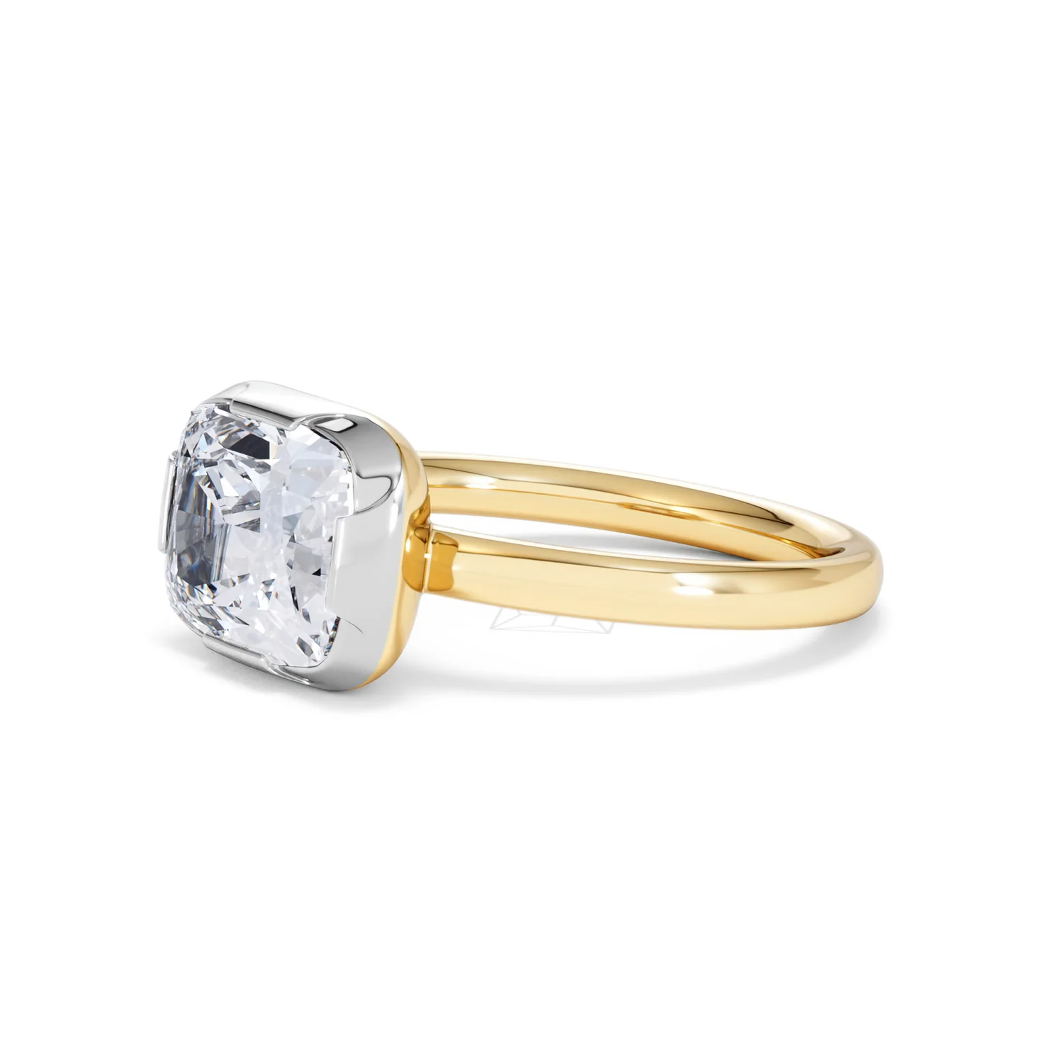 East West 3.00ct Elongated Cushion Cut Lab Diamond Solitaire Engagement Ring in 18K Yellow Gold - Image 75