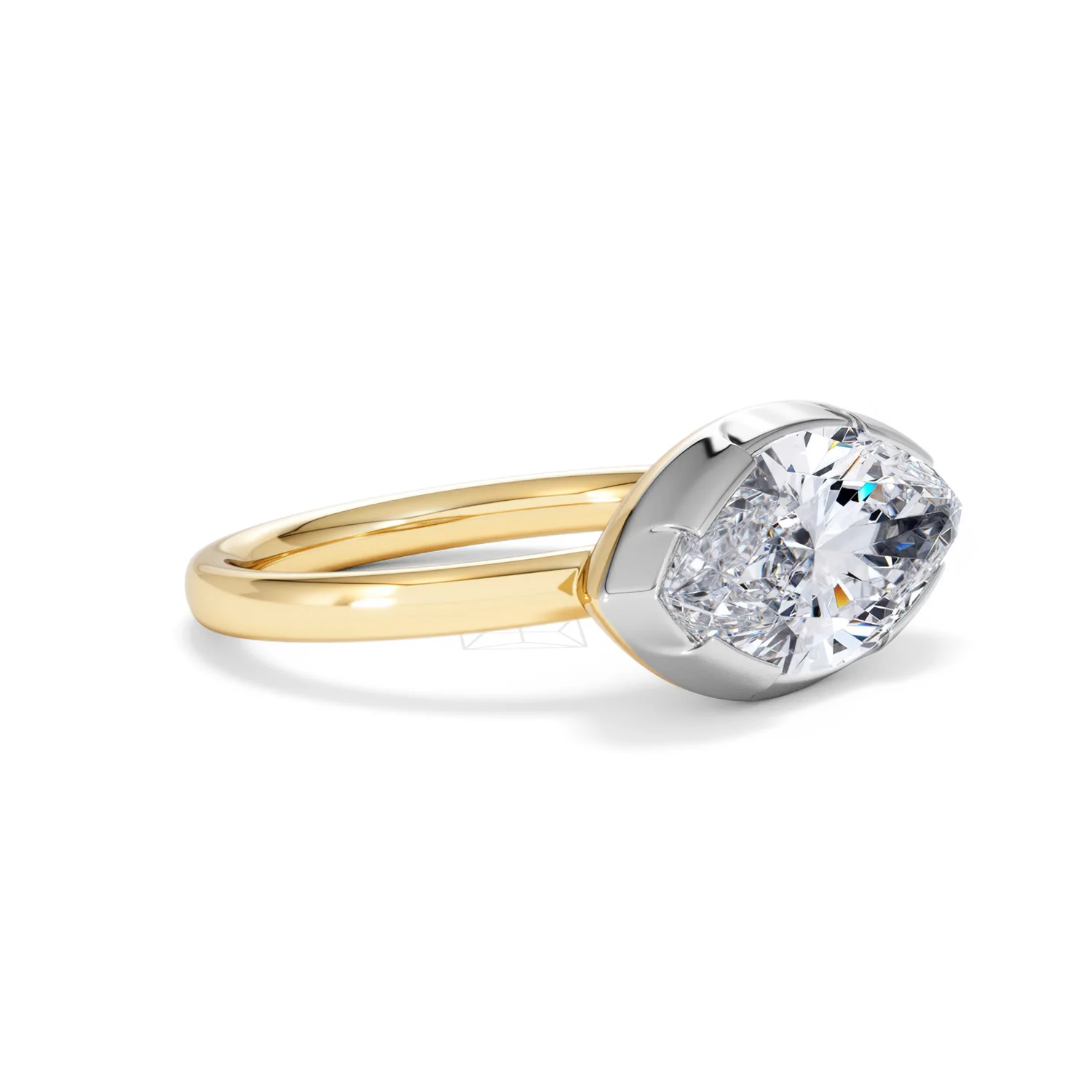 East West 3.00ct Marquise Cut Lab Diamond Solitaire Engagement Ring in 18K Yellow Gold - Image 18