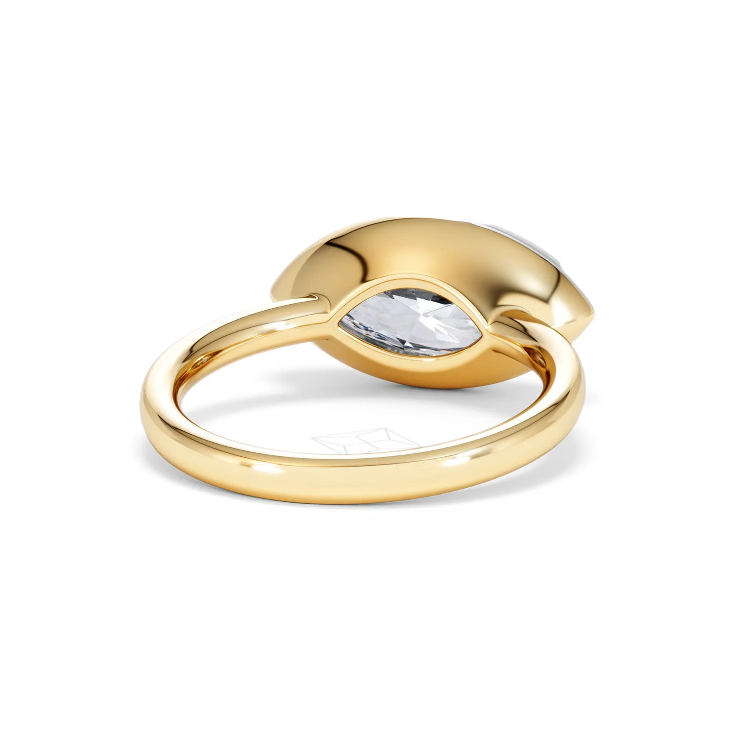 East West 3.00ct Marquise Cut Lab Diamond Solitaire Engagement Ring in 18K Yellow Gold - Image 43
