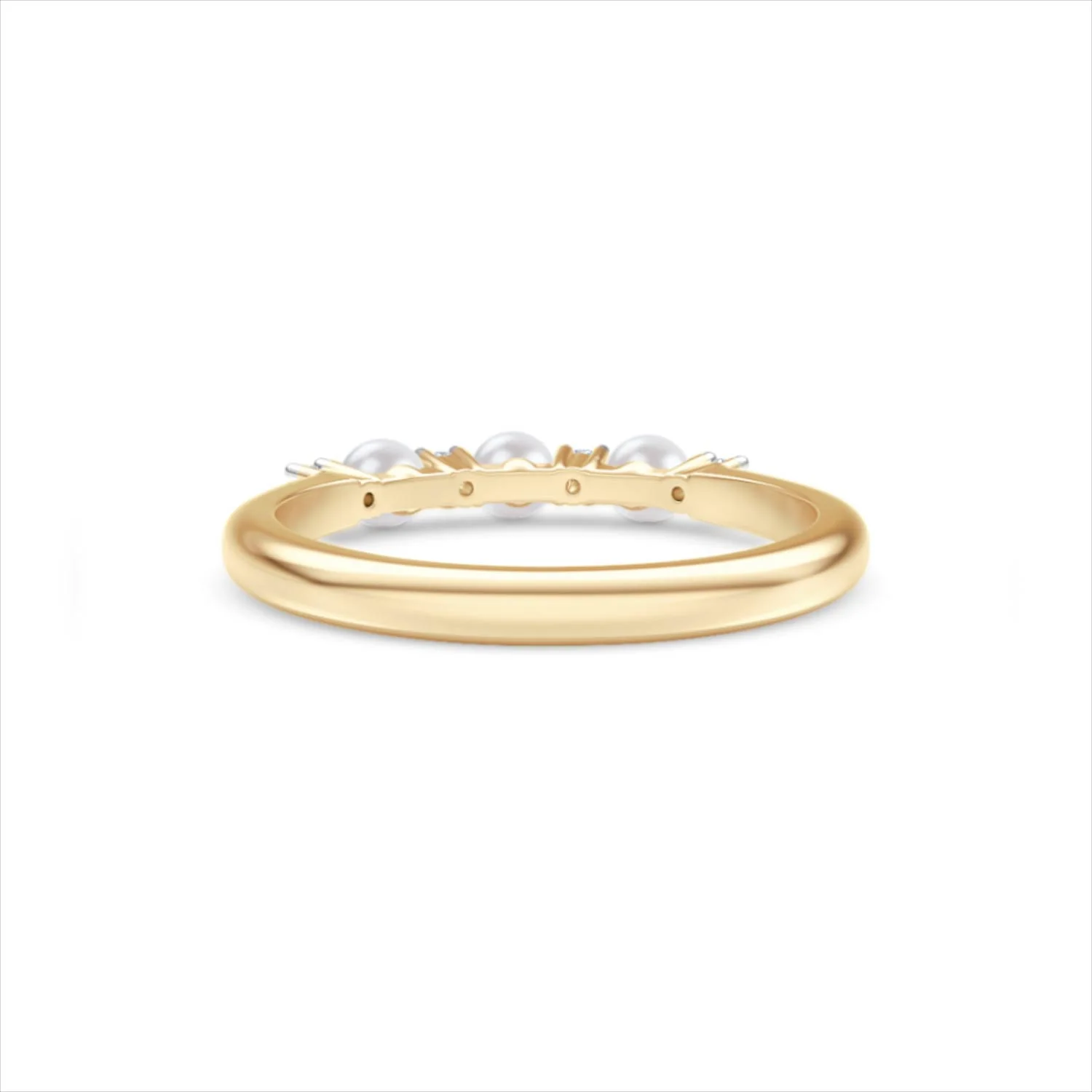 Eden 0.60ct Round Pearl and Lab Diamond 3 Stone Ring in 18K Gold Vermeil - Image 50