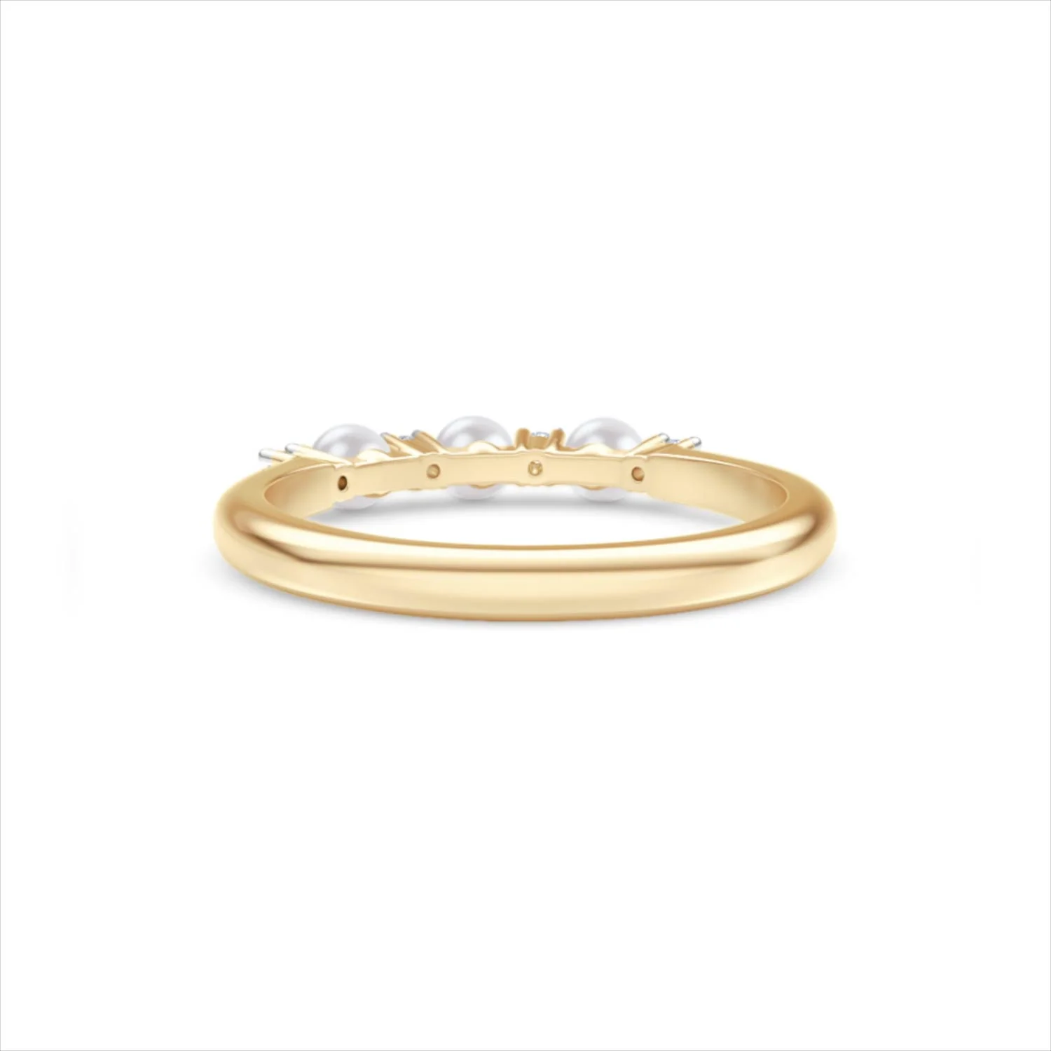 Eden 0.60ct Round Pearl and Lab Diamond 3 Stone Ring in 18K Gold Vermeil - Image 51