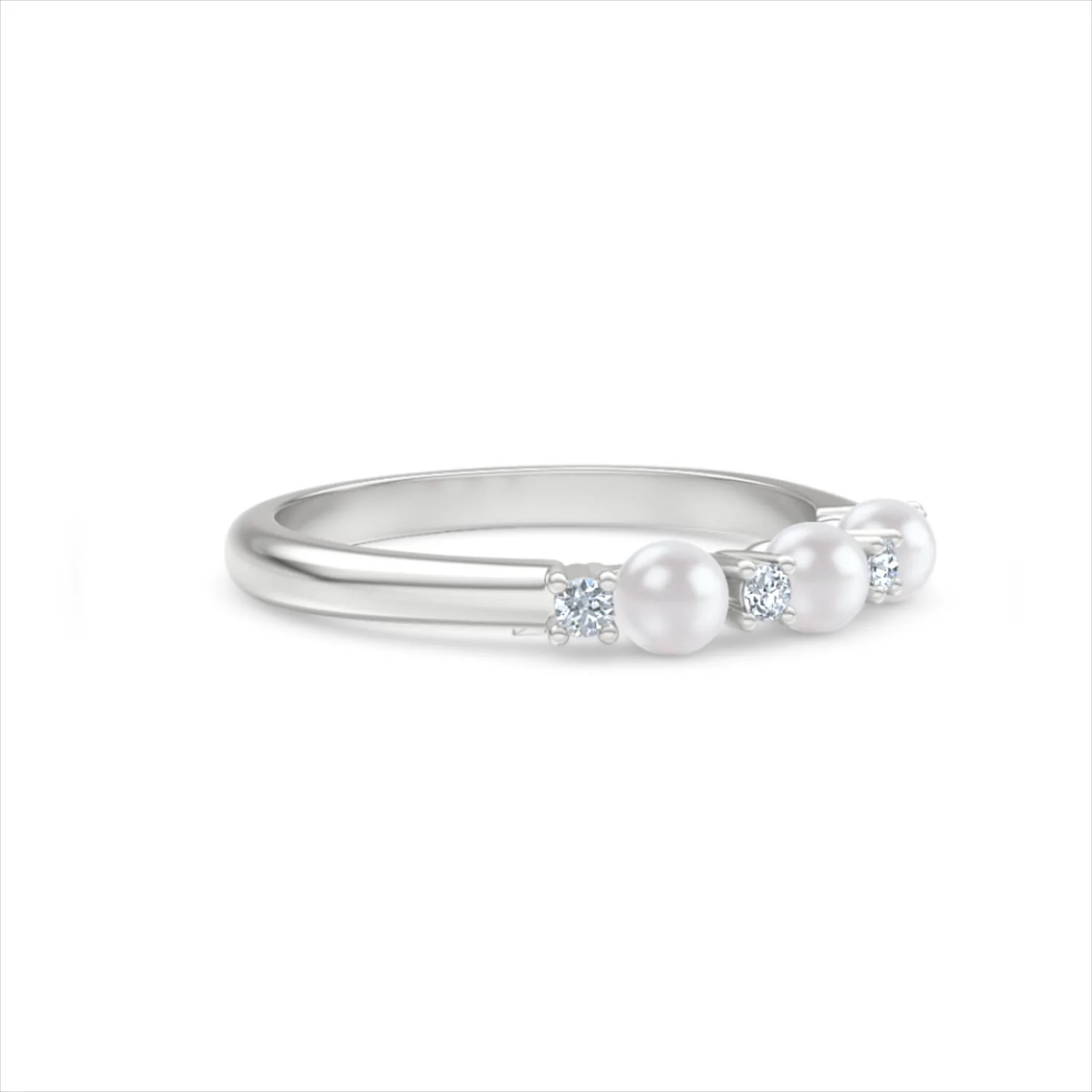 Eden 0.60ct Round Pearl and Lab Diamond Floral Ring in Sterling Silver - Image 19
