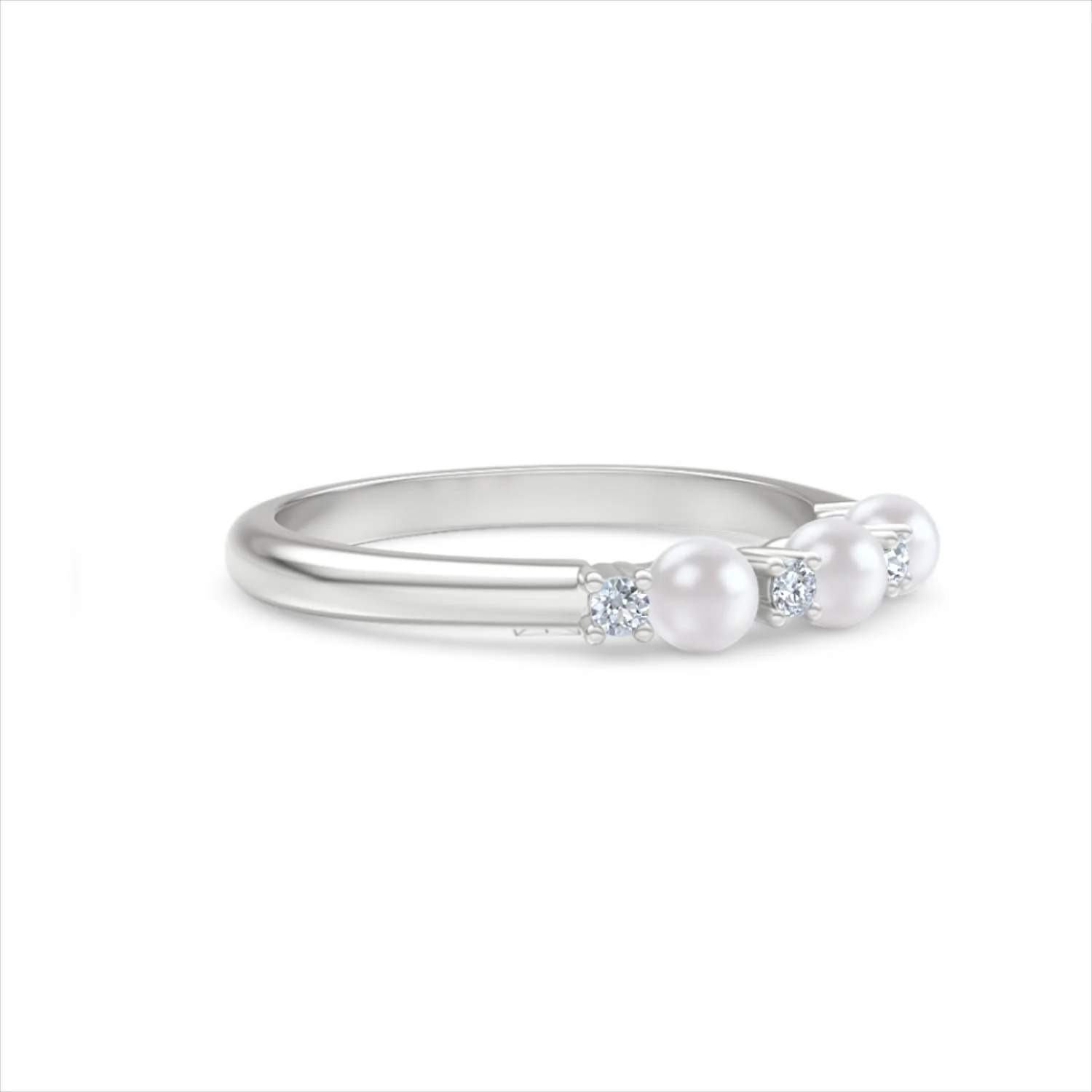 Eden 0.60ct Round Pearl and Lab Diamond Floral Ring in Sterling Silver - Image 20
