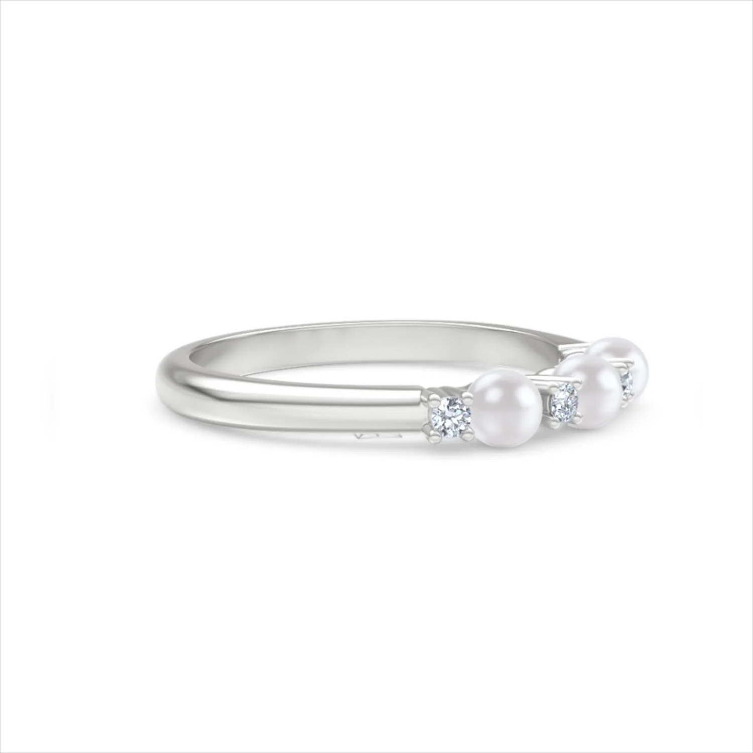 Eden 0.60ct Round Pearl and Lab Diamond Floral Ring in Sterling Silver - Image 21