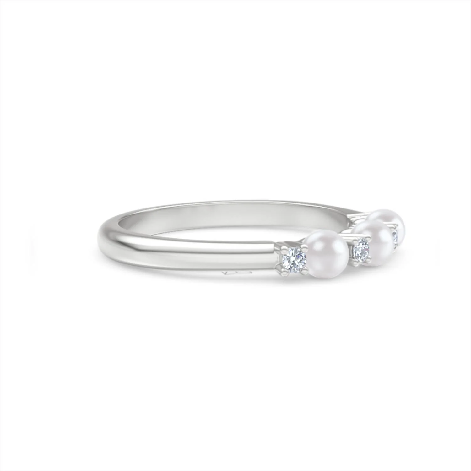 Eden 0.60ct Round Pearl and Lab Diamond Floral Ring in Sterling Silver - Image 22