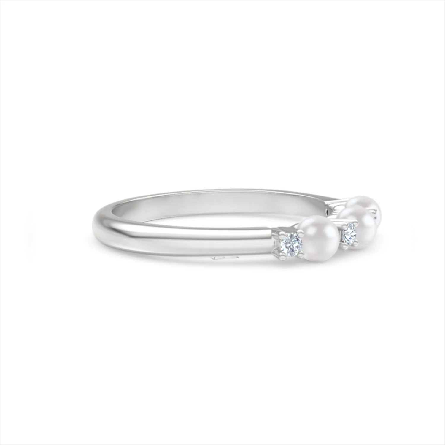 Eden 0.60ct Round Pearl and Lab Diamond Floral Ring in Sterling Silver - Image 23