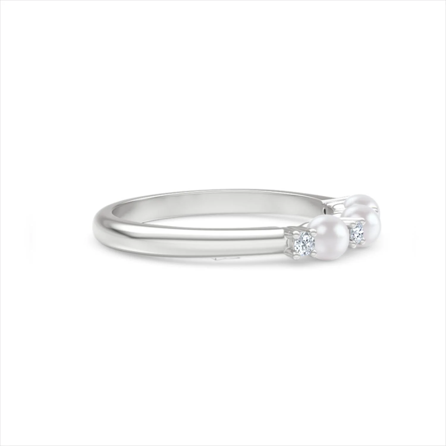 Eden 0.60ct Round Pearl and Lab Diamond Floral Ring in Sterling Silver - Image 24