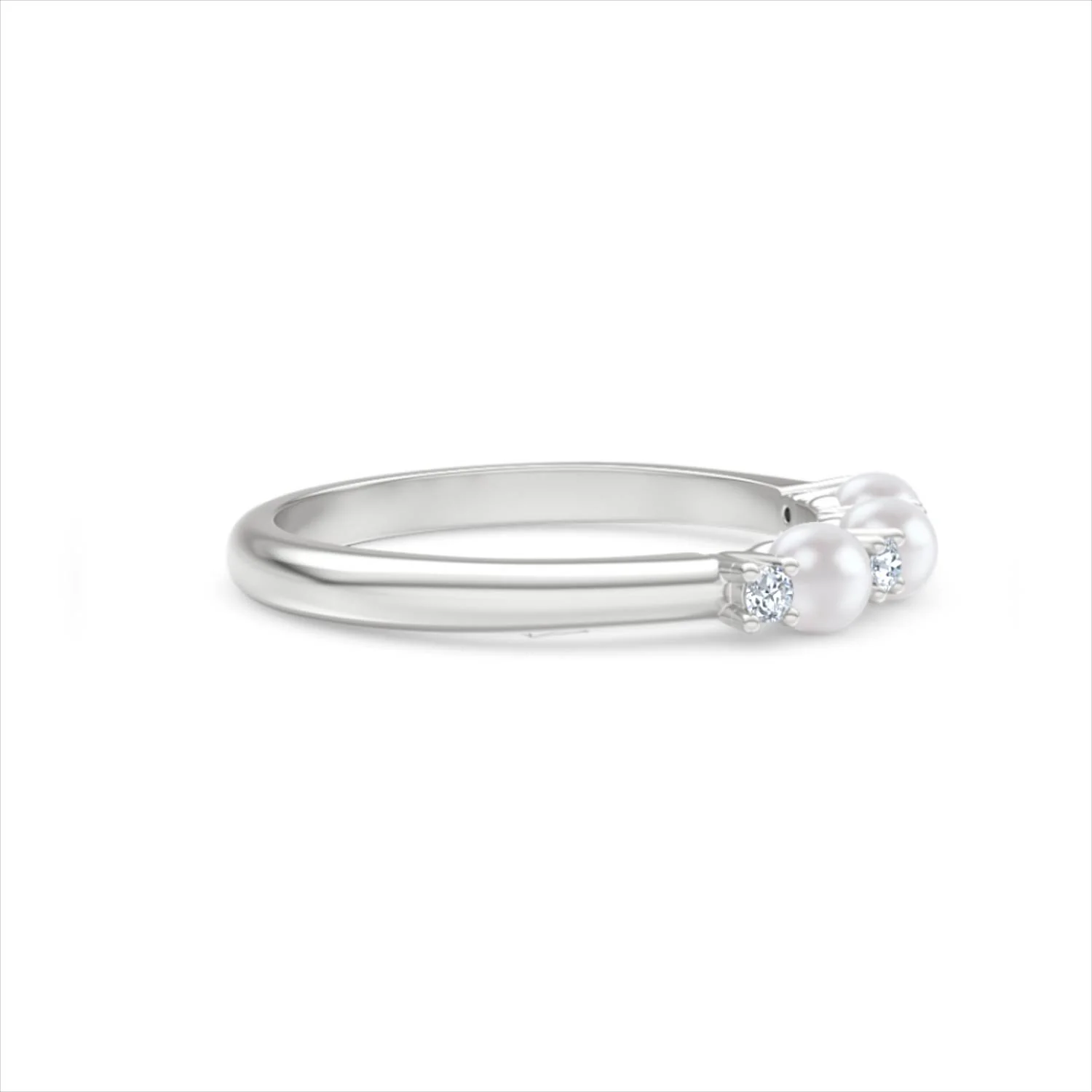 Eden 0.60ct Round Pearl and Lab Diamond Floral Ring in Sterling Silver - Image 25