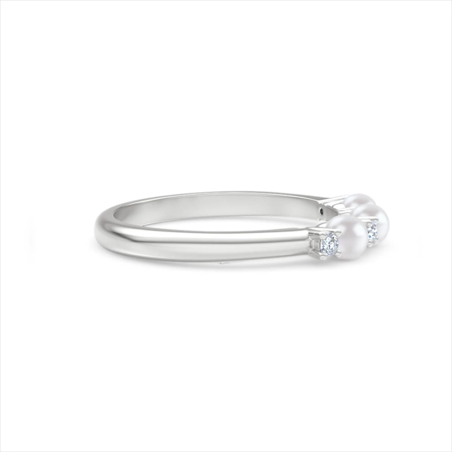 Eden 0.60ct Round Pearl and Lab Diamond Floral Ring in Sterling Silver - Image 26