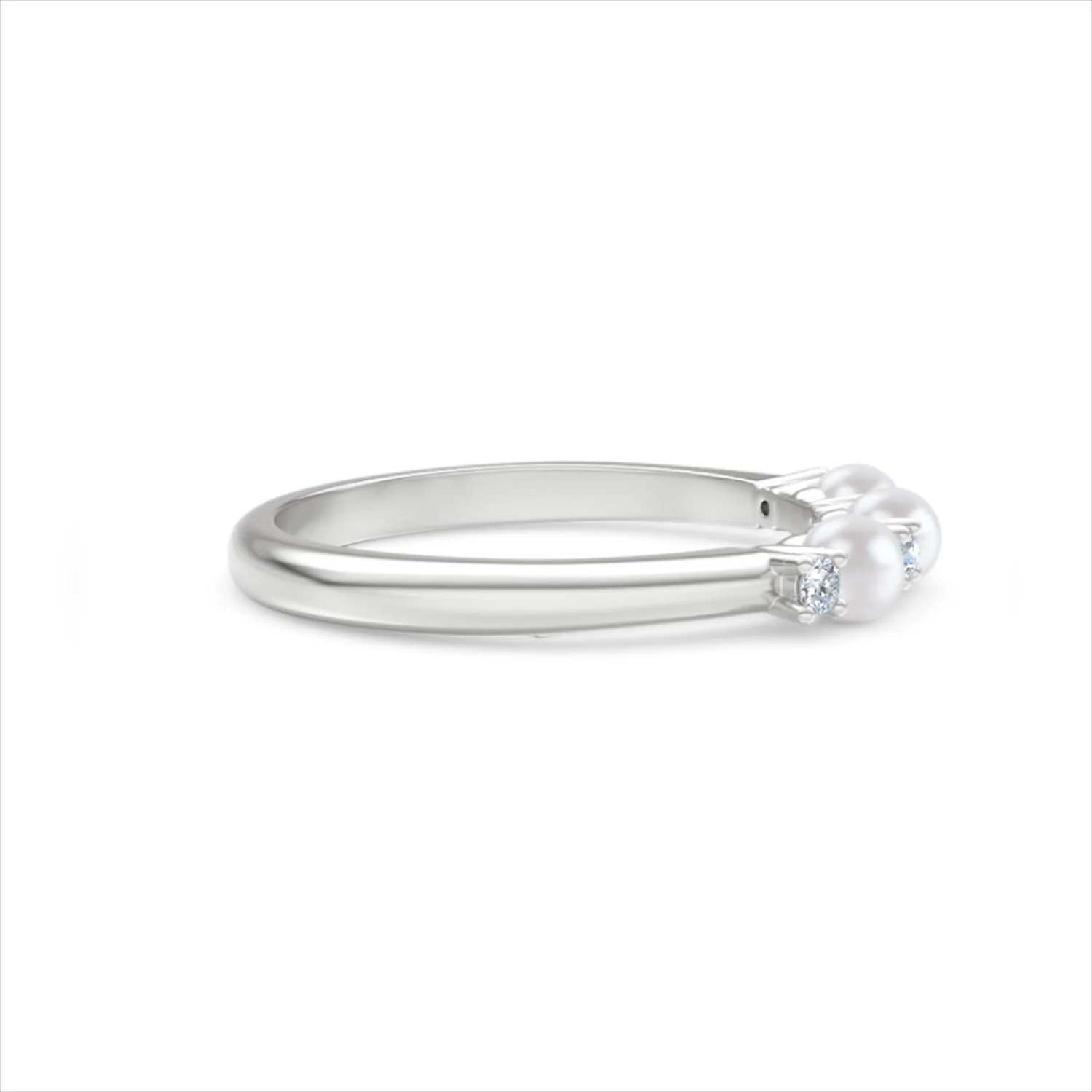 Eden 0.60ct Round Pearl and Lab Diamond Floral Ring in Sterling Silver - Image 27