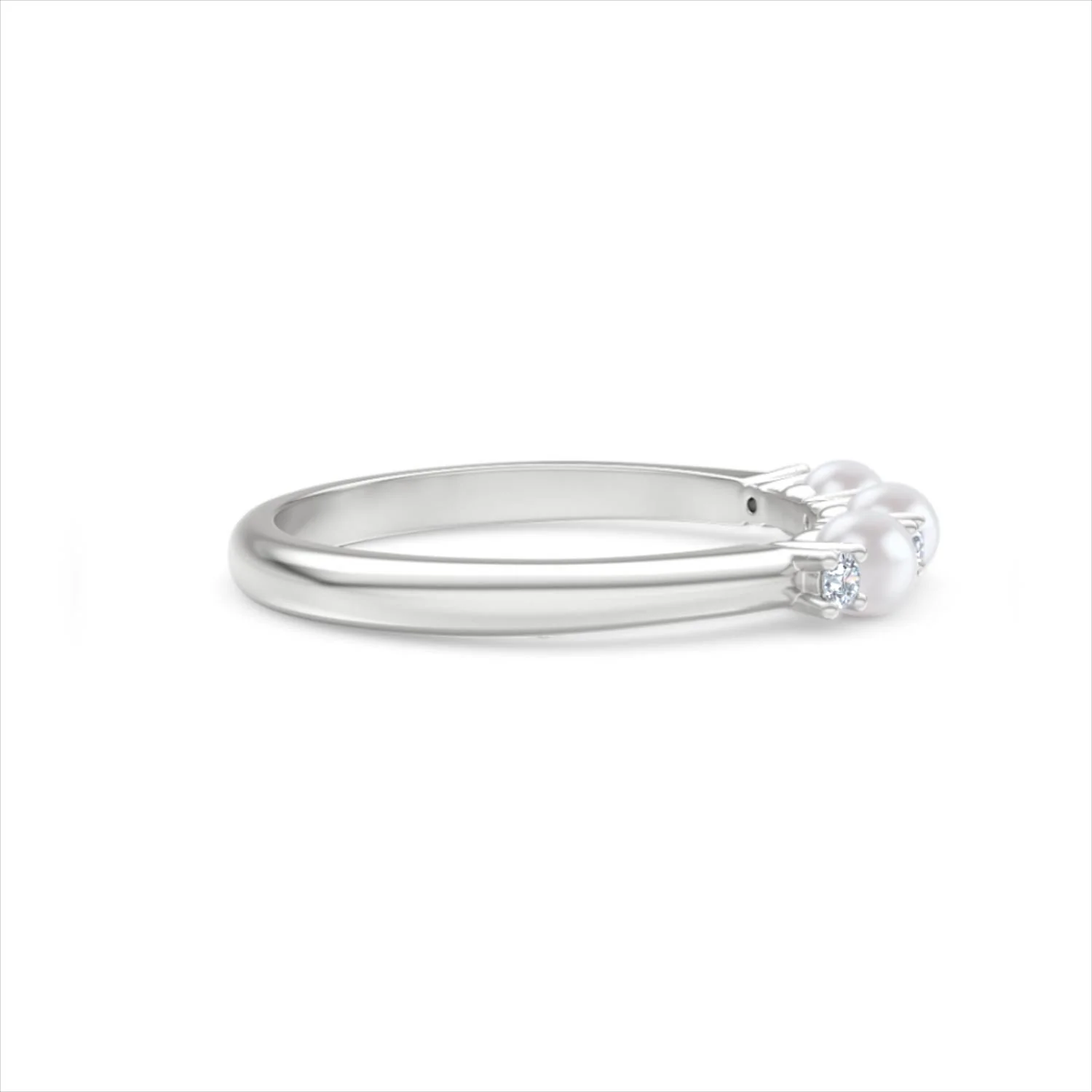 Eden 0.60ct Round Pearl and Lab Diamond Floral Ring in Sterling Silver - Image 28