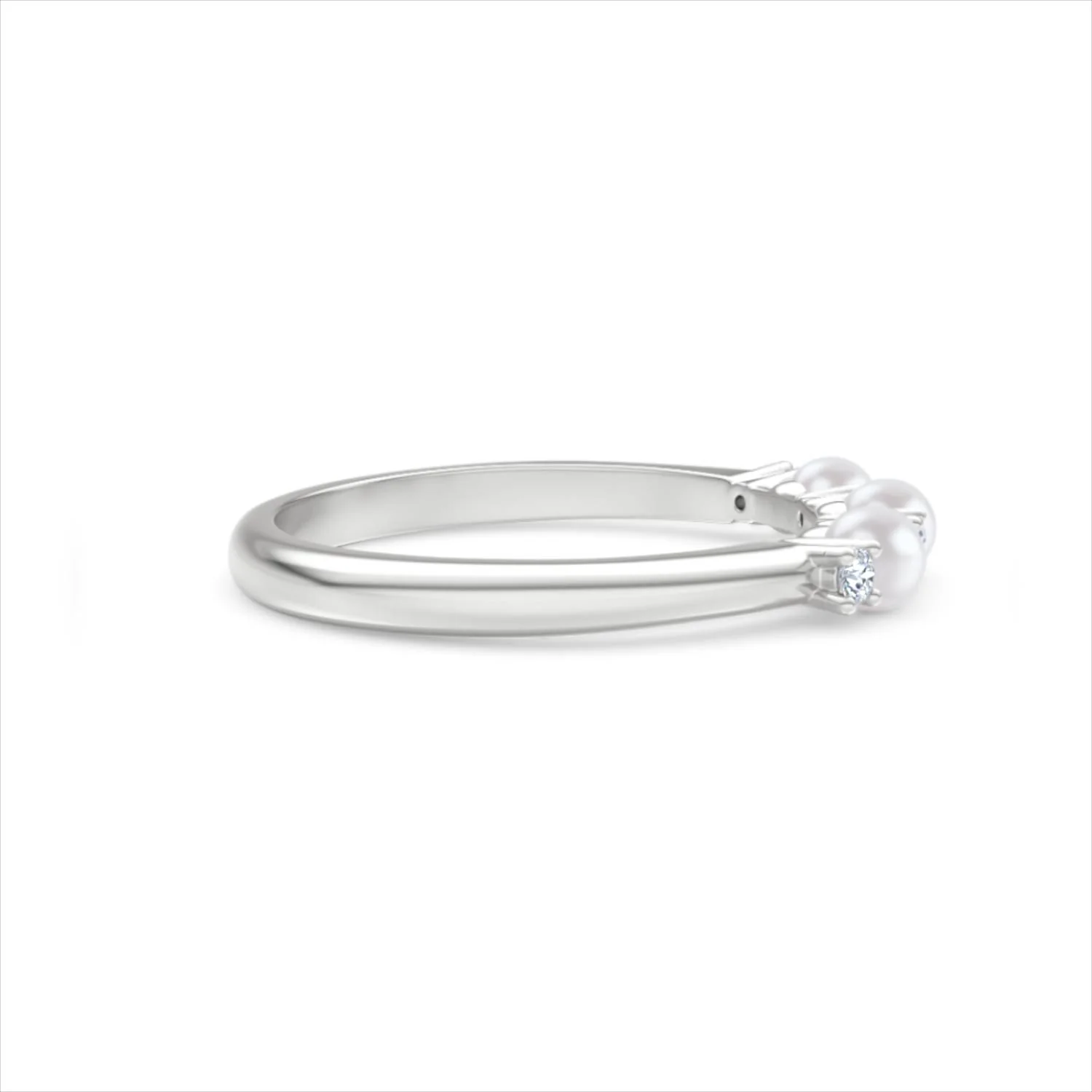 Eden 0.60ct Round Pearl and Lab Diamond Floral Ring in Sterling Silver - Image 29