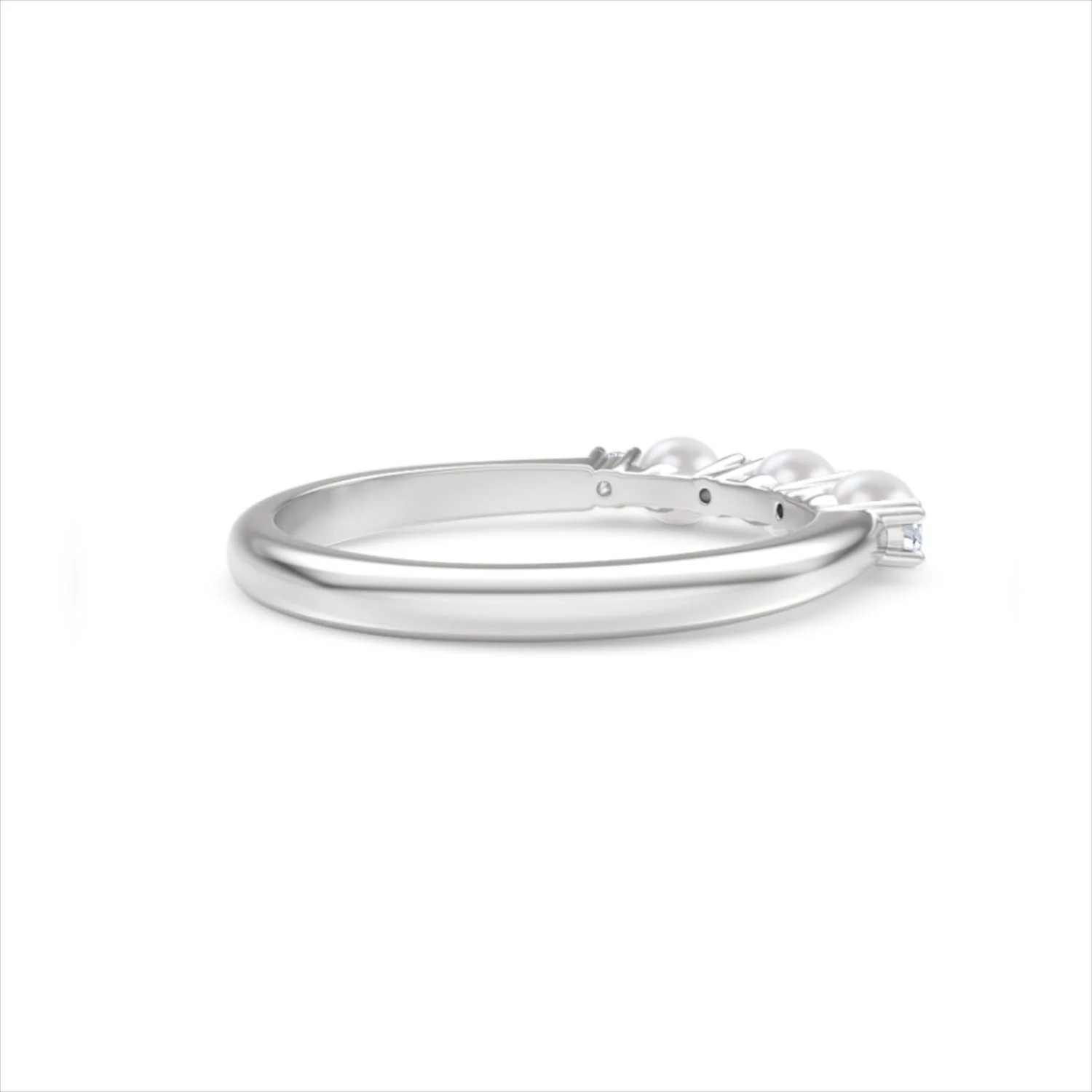 Eden 0.60ct Round Pearl and Lab Diamond Floral Ring in Sterling Silver - Image 37