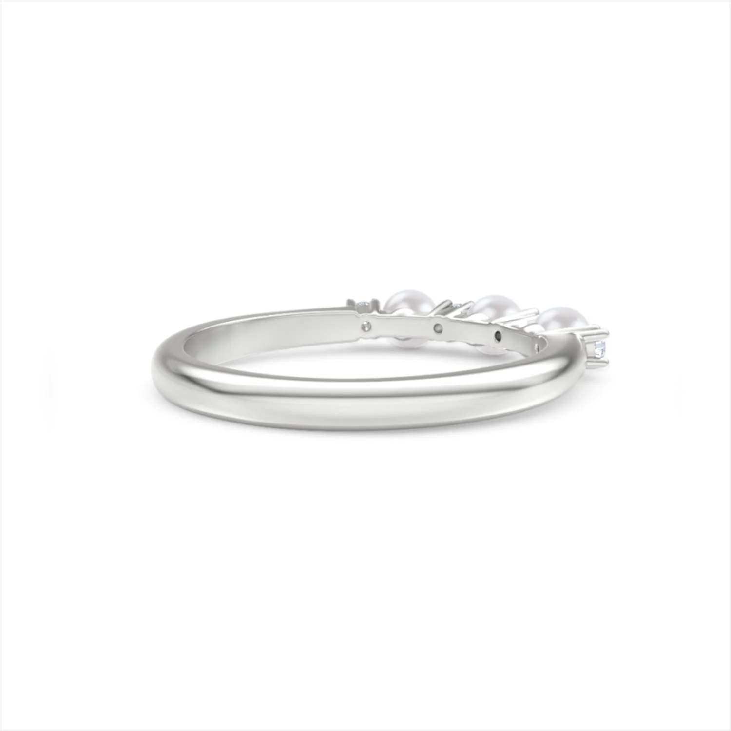 Eden 0.60ct Round Pearl and Lab Diamond Floral Ring in Sterling Silver - Image 40