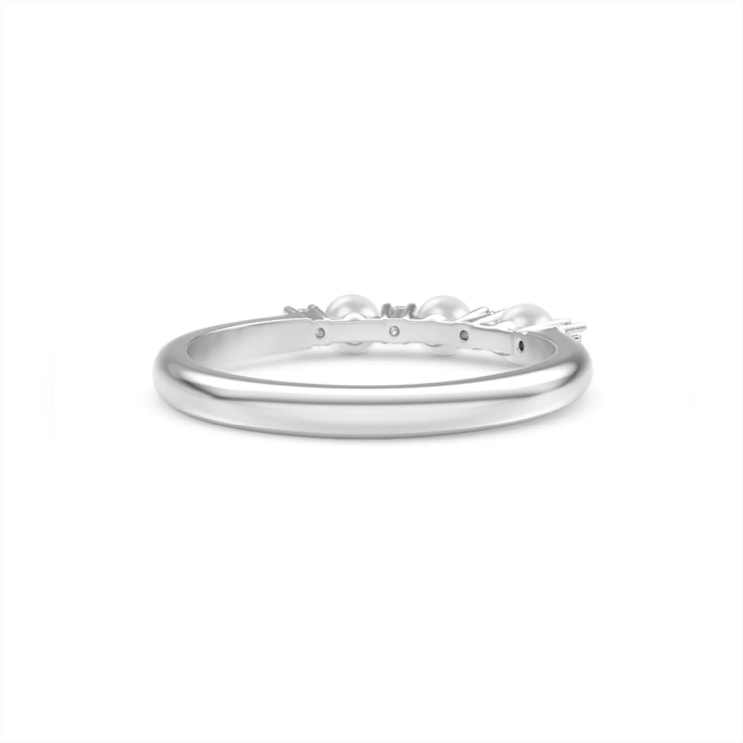 Eden 0.60ct Round Pearl and Lab Diamond Floral Ring in Sterling Silver - Image 44