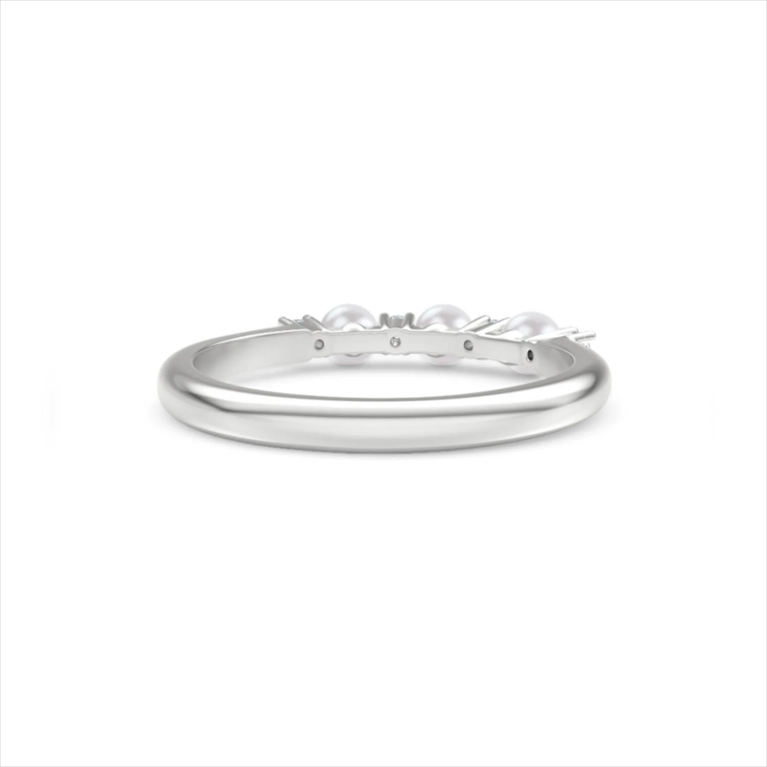 Eden 0.60ct Round Pearl and Lab Diamond Floral Ring in Sterling Silver - Image 45