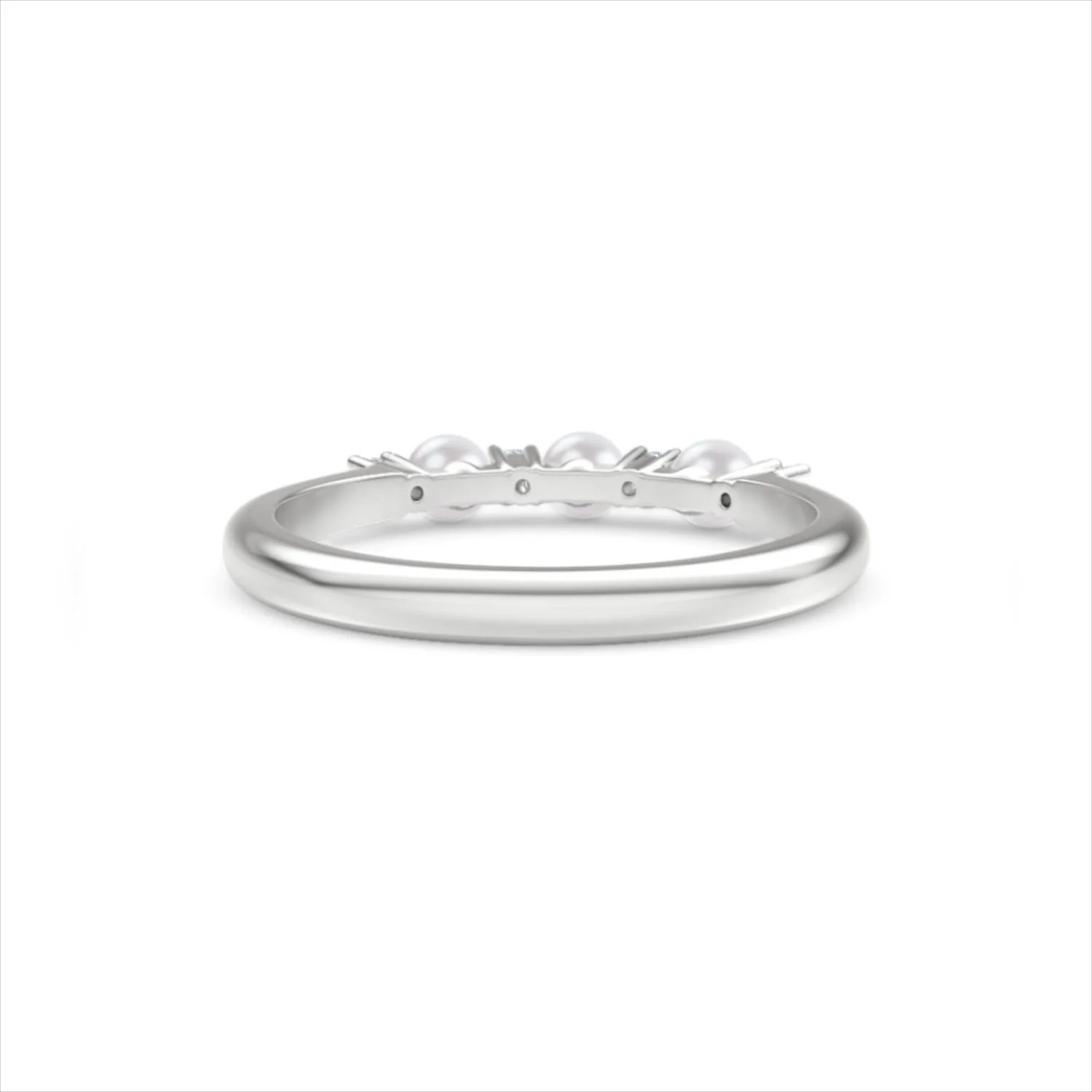 Eden 0.60ct Round Pearl and Lab Diamond Floral Ring in Sterling Silver - Image 47