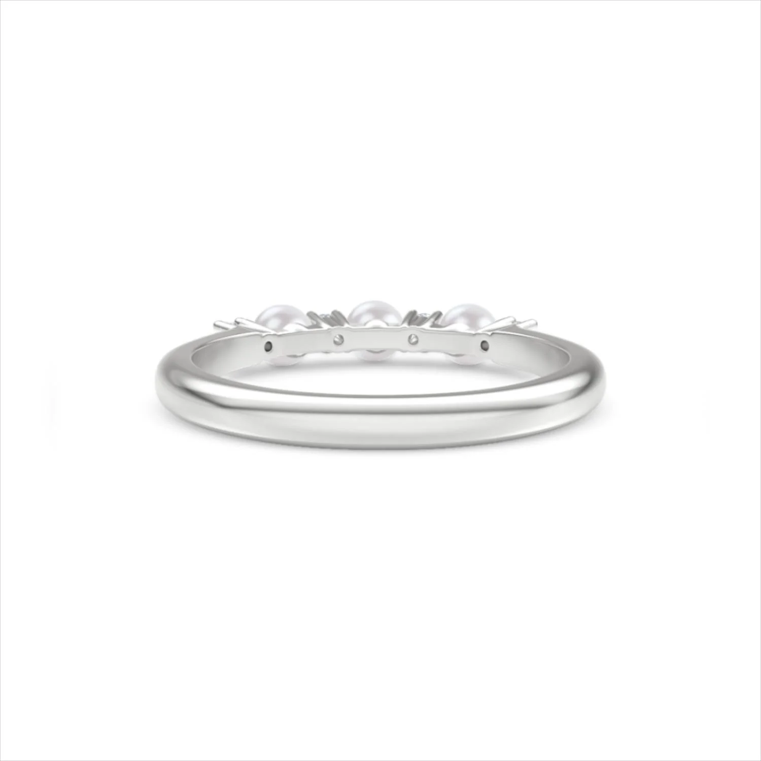 Eden 0.60ct Round Pearl and Lab Diamond Floral Ring in Sterling Silver - Image 49