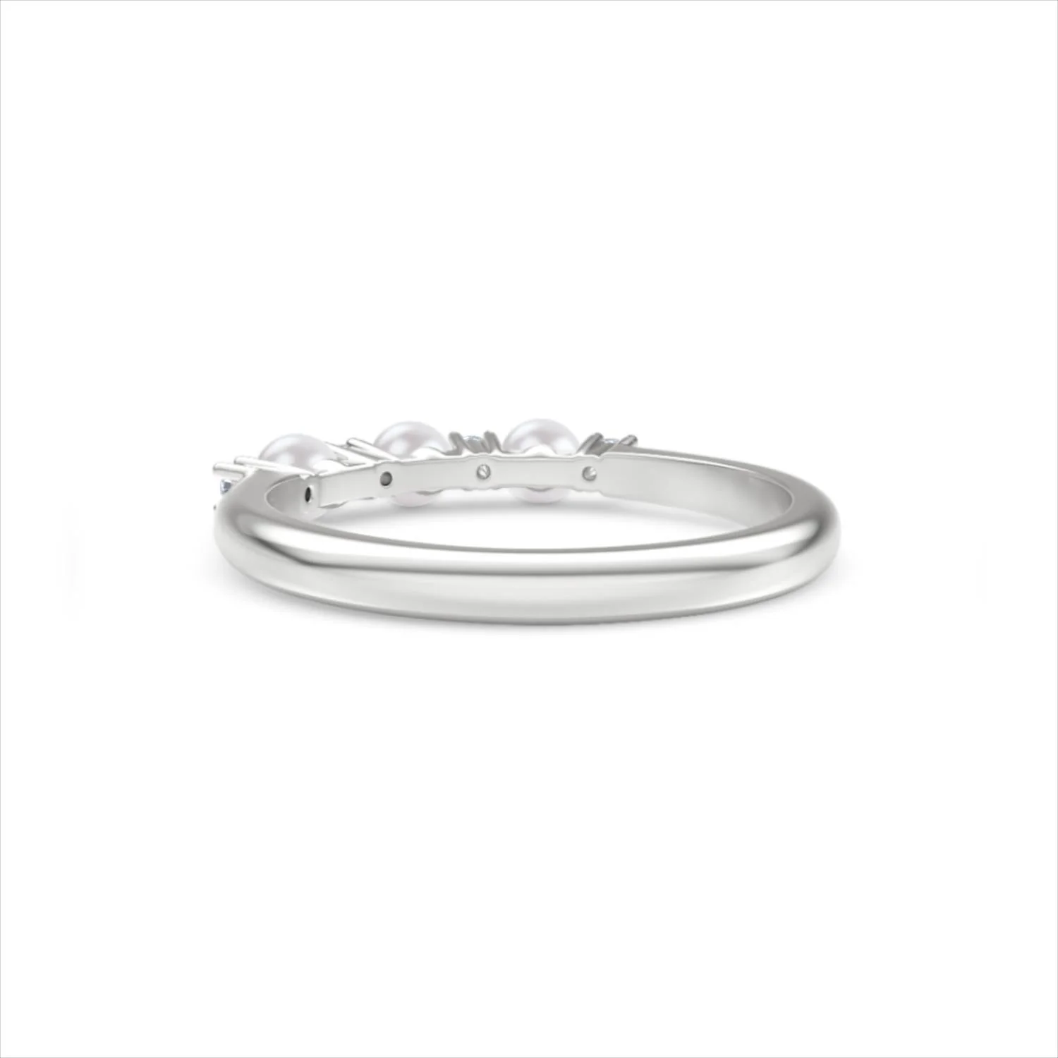 Eden 0.60ct Round Pearl and Lab Diamond Floral Ring in Sterling Silver - Image 54