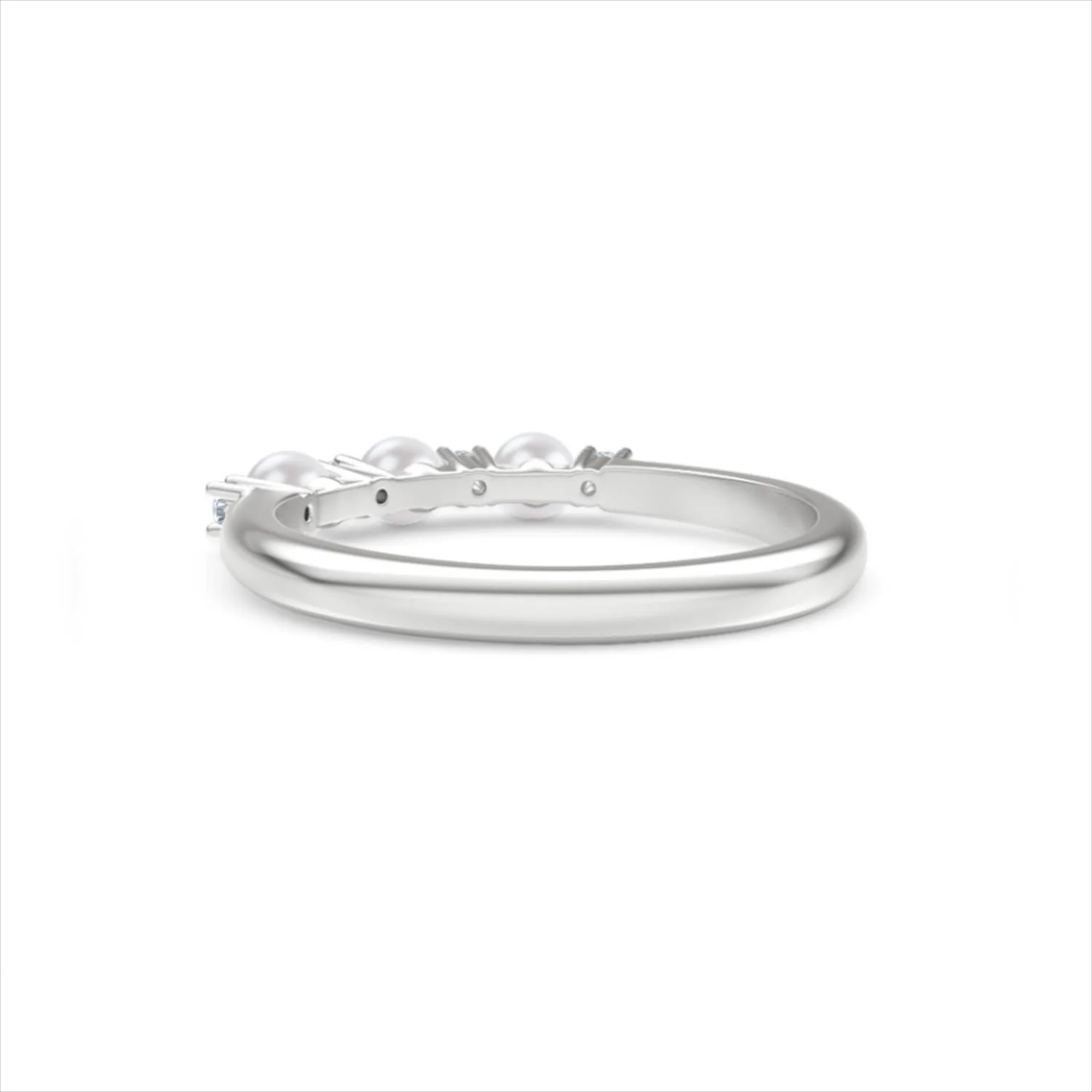 Eden 0.60ct Round Pearl and Lab Diamond Floral Ring in Sterling Silver - Image 55
