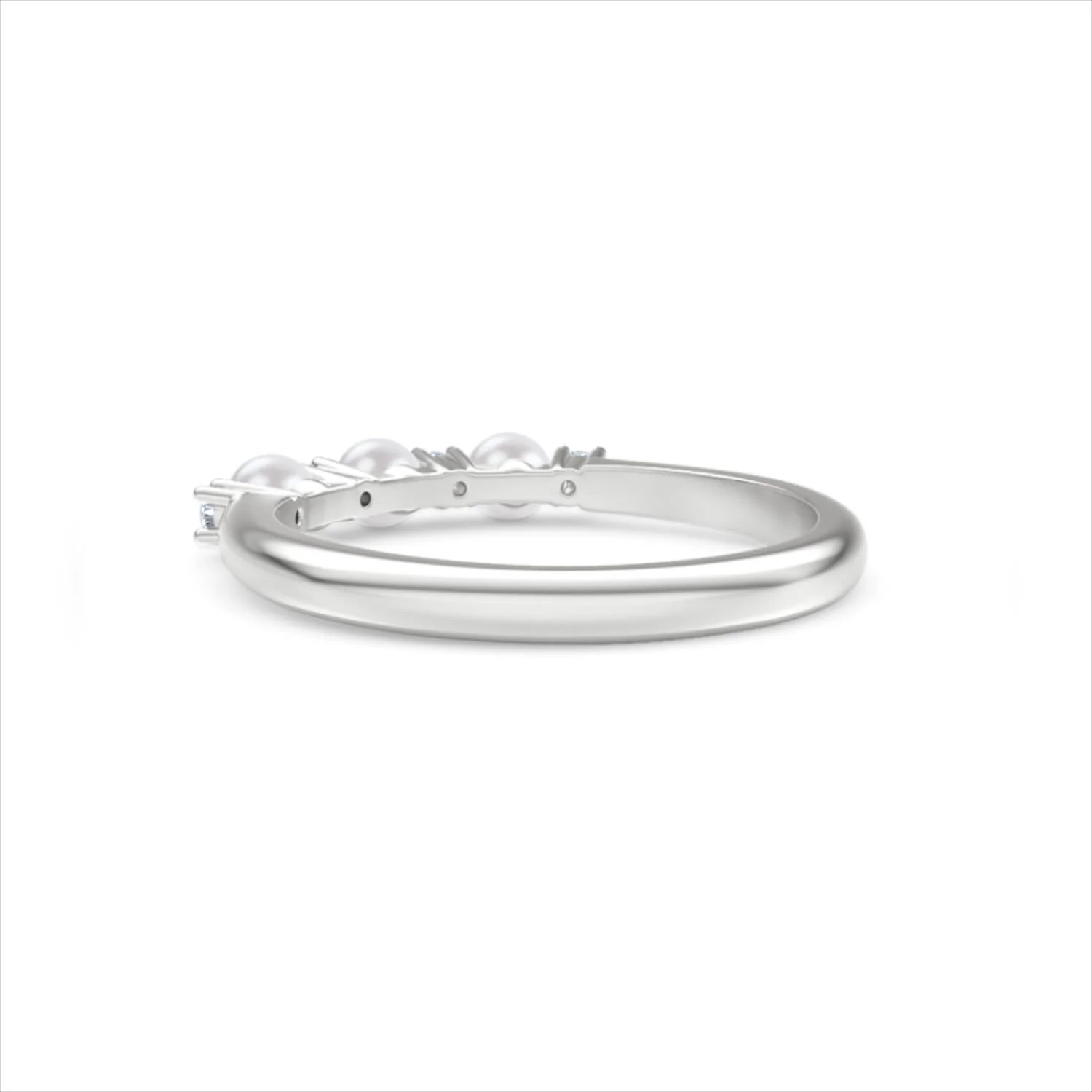 Eden 0.60ct Round Pearl and Lab Diamond Floral Ring in Sterling Silver - Image 56