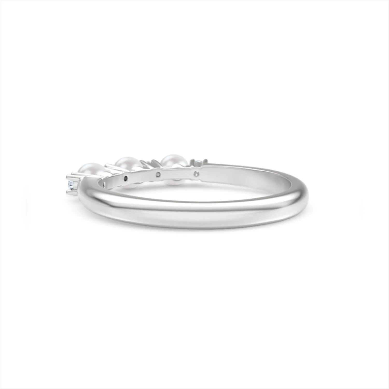 Eden 0.60ct Round Pearl and Lab Diamond Floral Ring in Sterling Silver - Image 57