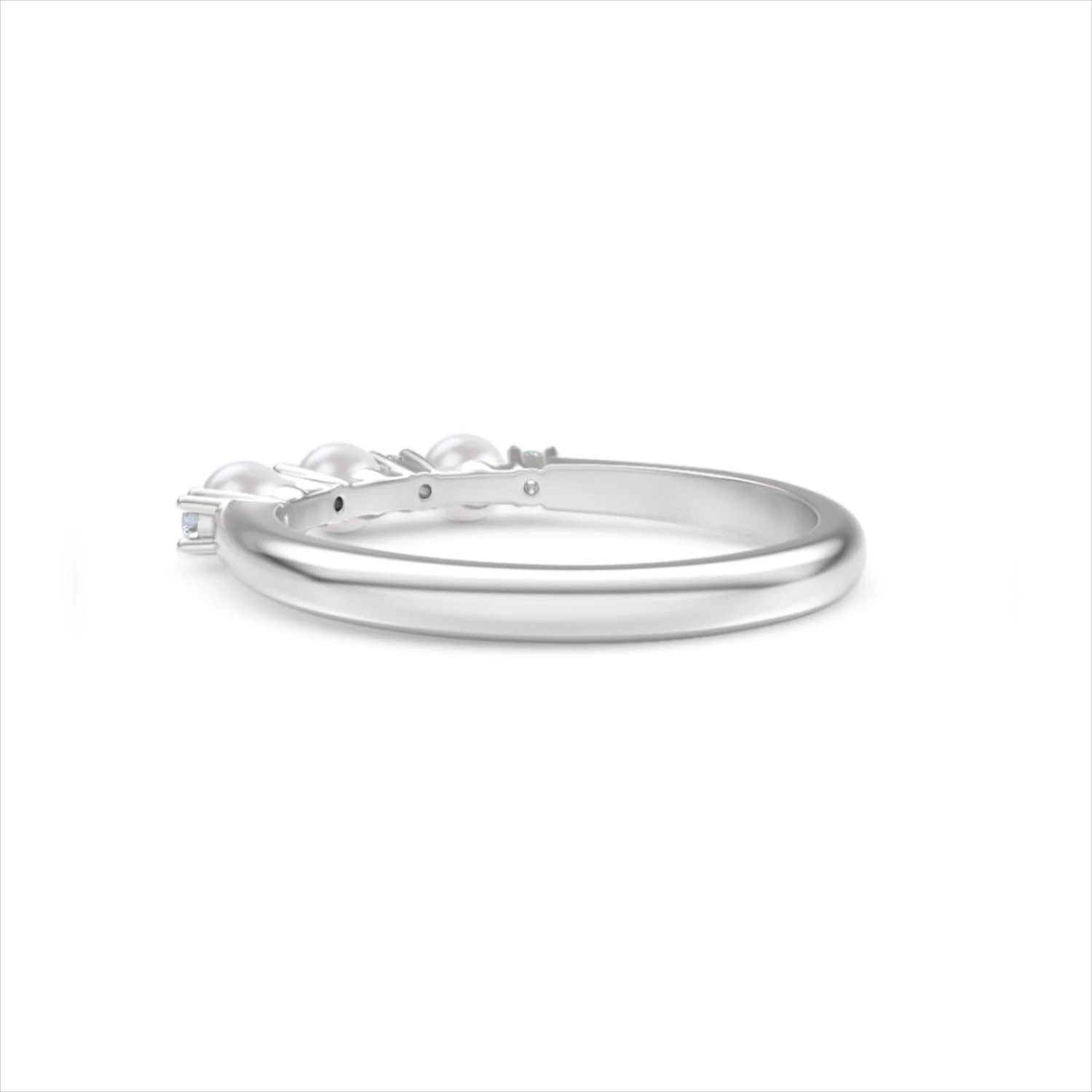 Eden 0.60ct Round Pearl and Lab Diamond Floral Ring in Sterling Silver - Image 58
