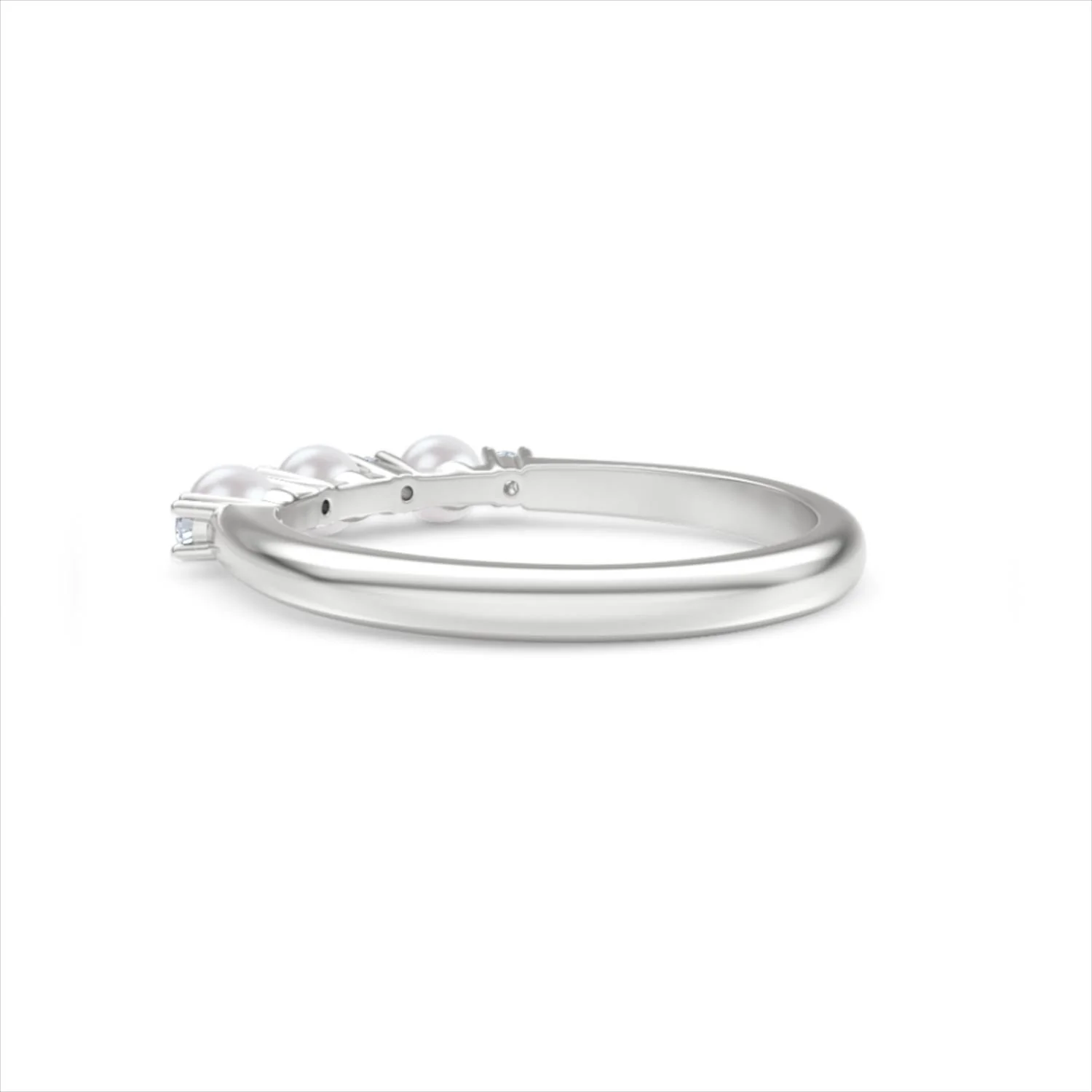Eden 0.60ct Round Pearl and Lab Diamond Floral Ring in Sterling Silver - Image 59