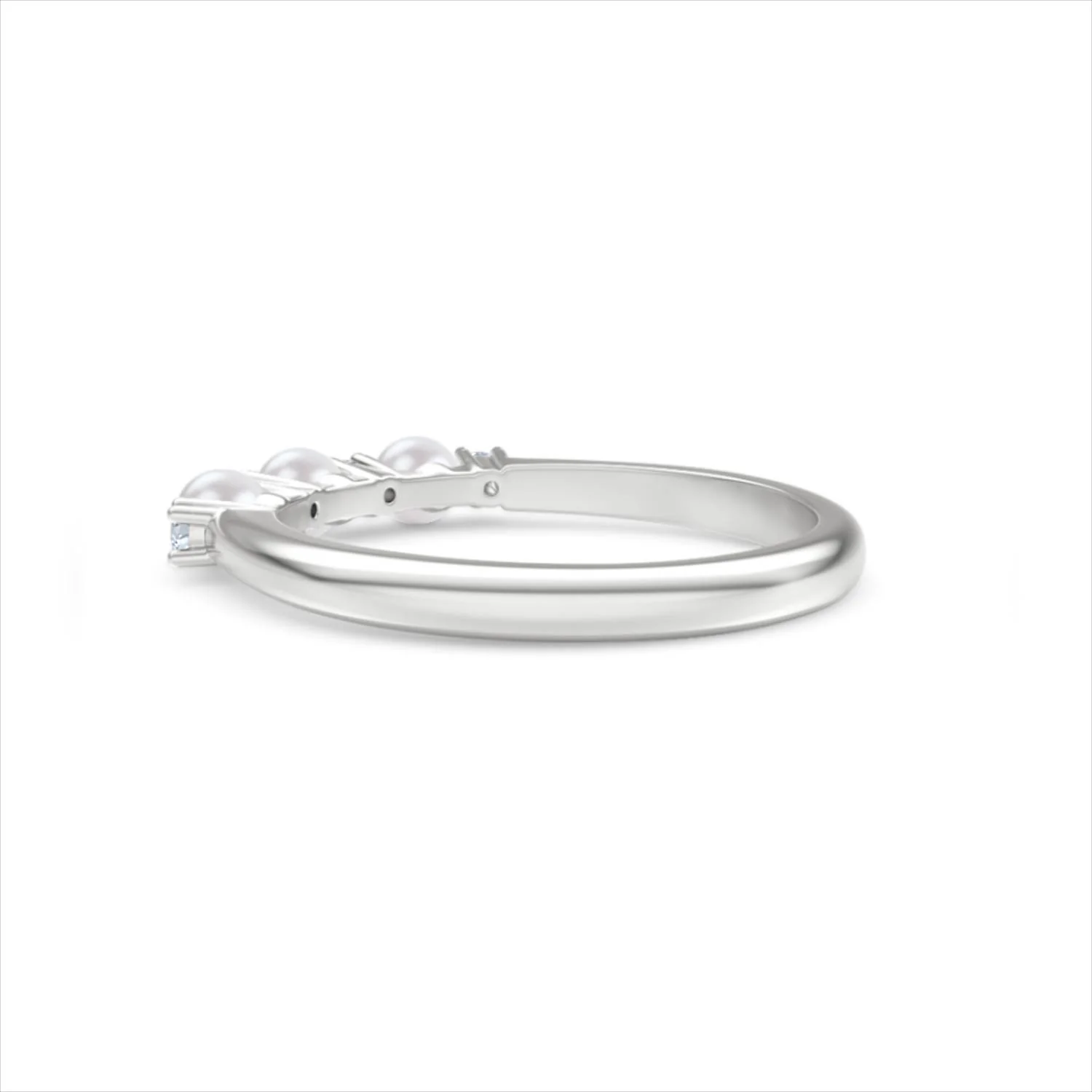 Eden 0.60ct Round Pearl and Lab Diamond Floral Ring in Sterling Silver - Image 60