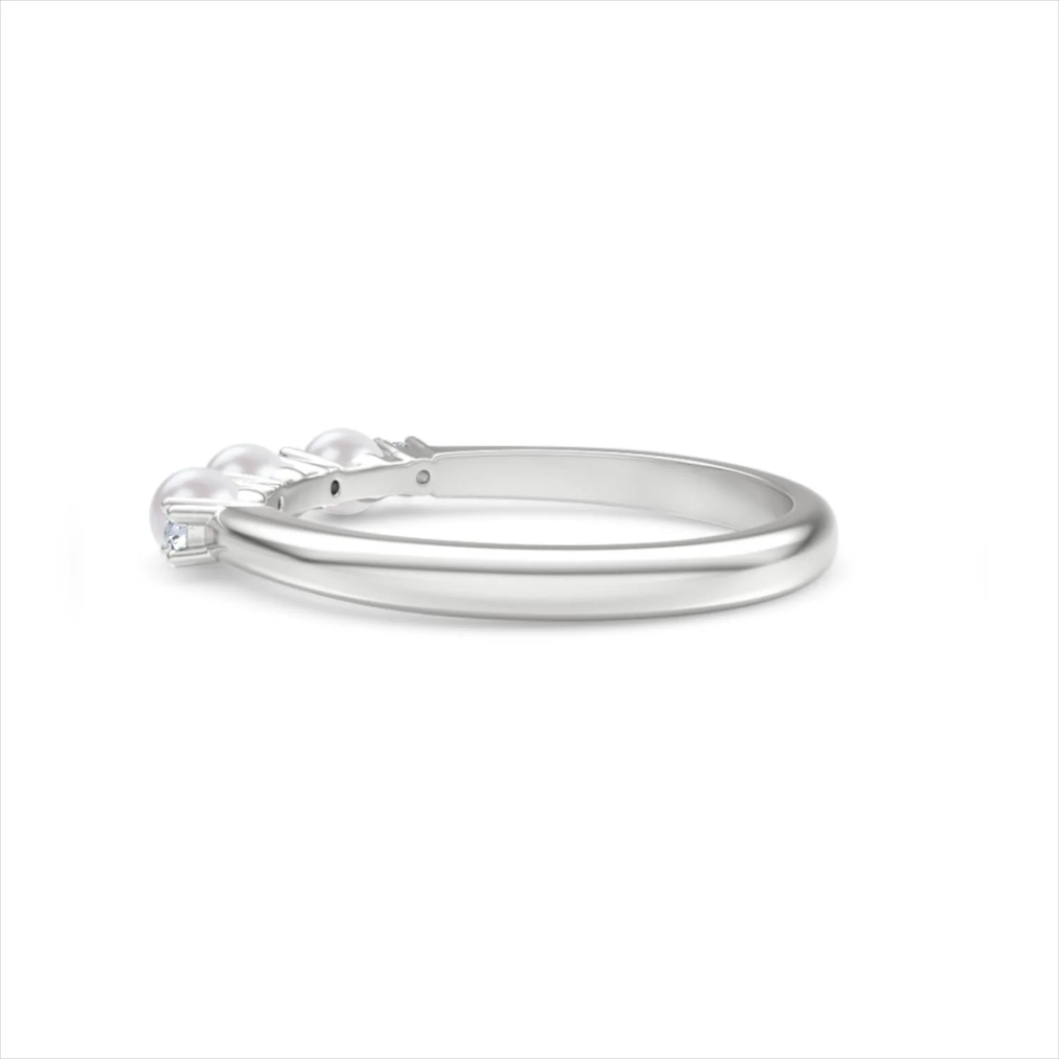 Eden 0.60ct Round Pearl and Lab Diamond Floral Ring in Sterling Silver - Image 63