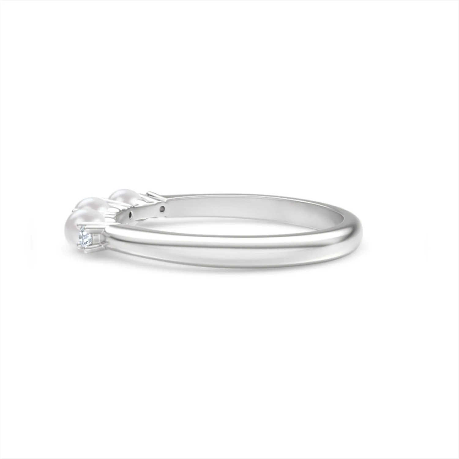 Eden 0.60ct Round Pearl and Lab Diamond Floral Ring in Sterling Silver - Image 66