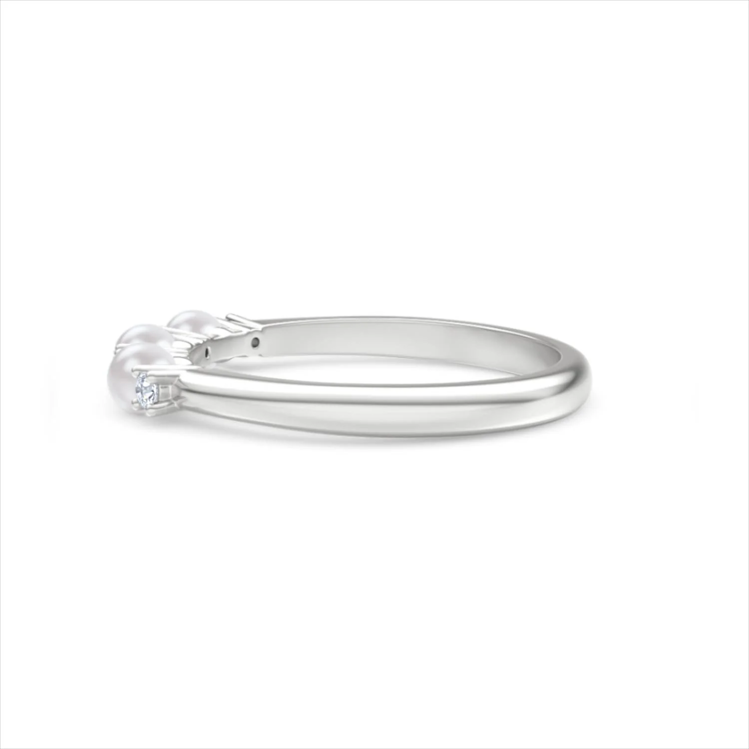 Eden 0.60ct Round Pearl and Lab Diamond Floral Ring in Sterling Silver - Image 67