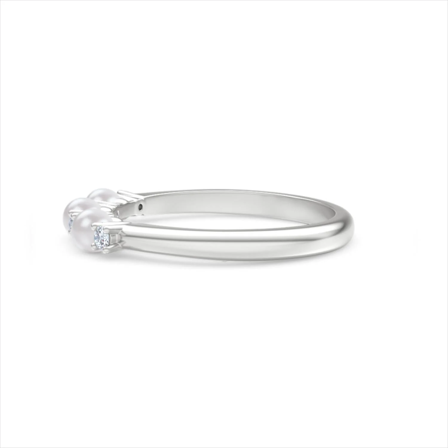 Eden 0.60ct Round Pearl and Lab Diamond Floral Ring in Sterling Silver - Image 69