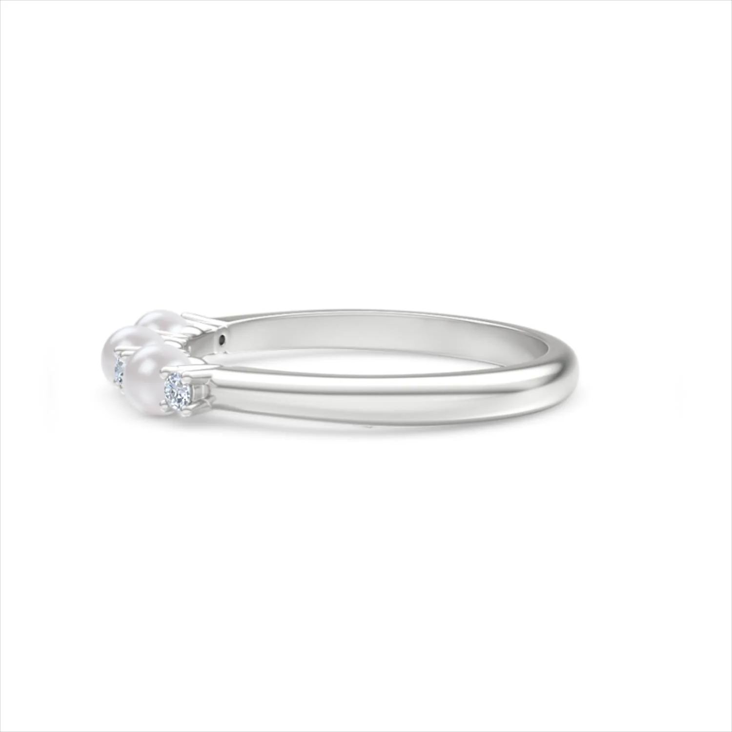 Eden 0.60ct Round Pearl and Lab Diamond Floral Ring in Sterling Silver - Image 70