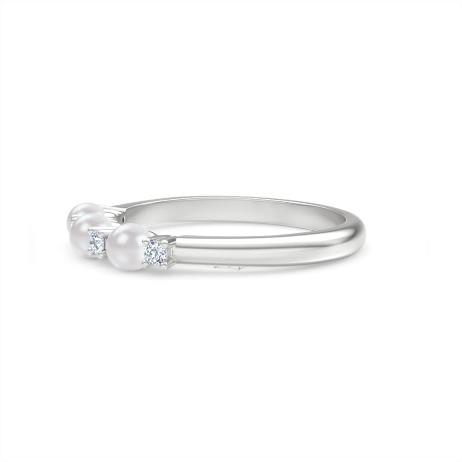 Eden 0.60ct Round Pearl and Lab Diamond Floral Ring in Sterling Silver - Image 74