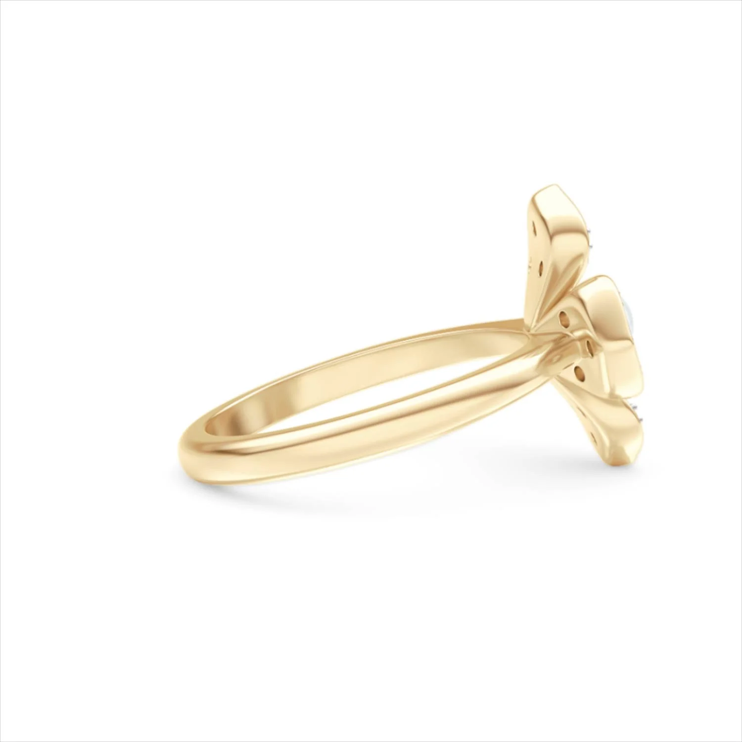 Eden 0.70ct Round Pearl and Lab Diamond Floral Ring in 18K Gold Vermeil - Image 30