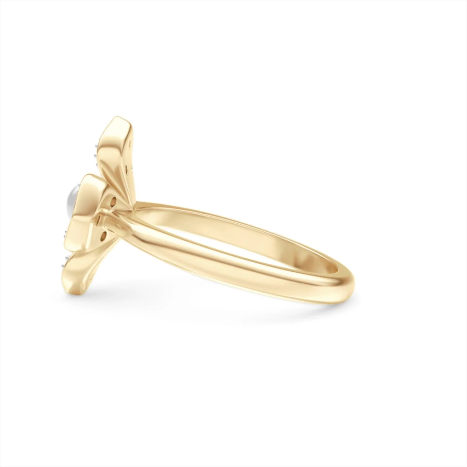 Eden 0.70ct Round Pearl and Lab Diamond Floral Ring in 18K Gold Vermeil - Image 68
