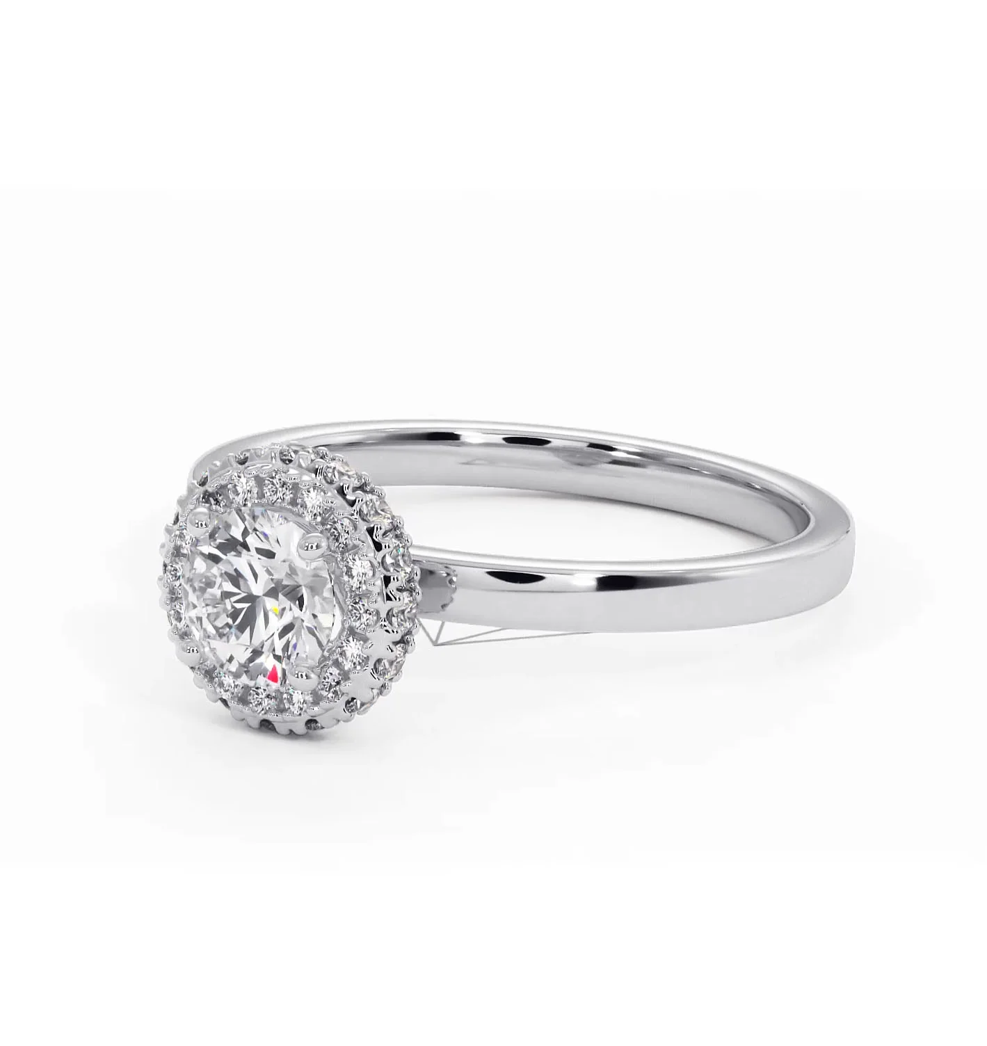 Eleanor Diamond Halo Engagement Ring in Platinum 0.65ct G/SI2 - Image 13