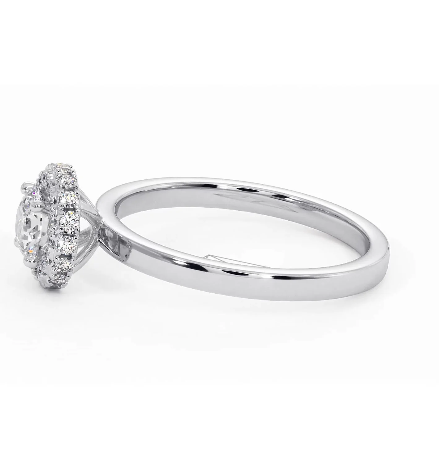 Eleanor Diamond Halo Engagement Ring in Platinum 0.65ct G/SI2 - Image 23
