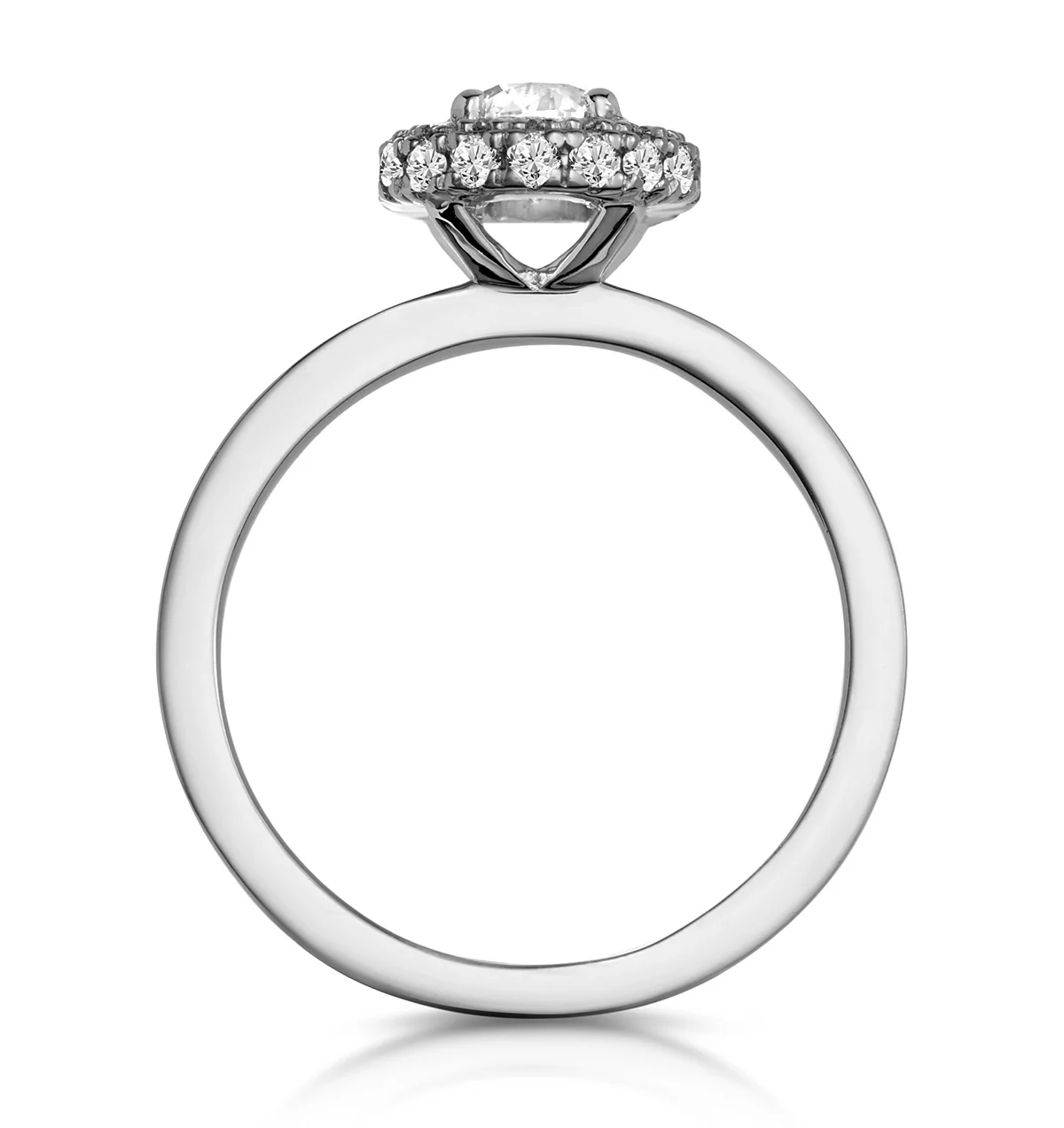 Eleanor Diamond Halo Engagement Ring in Platinum 0.65ct G/SI2 - Image 3