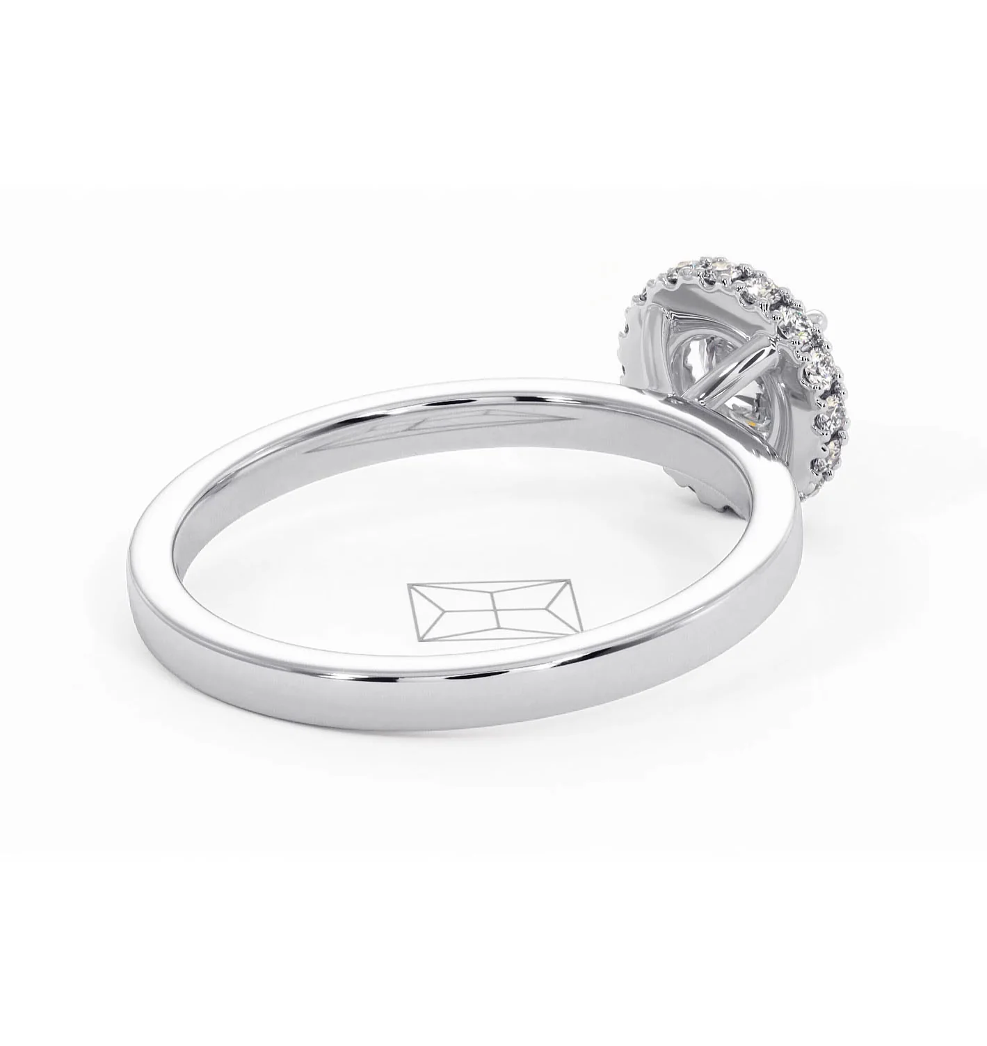 Eleanor Diamond Halo Engagement Ring in Platinum 0.65ct G/SI2 - Image 55