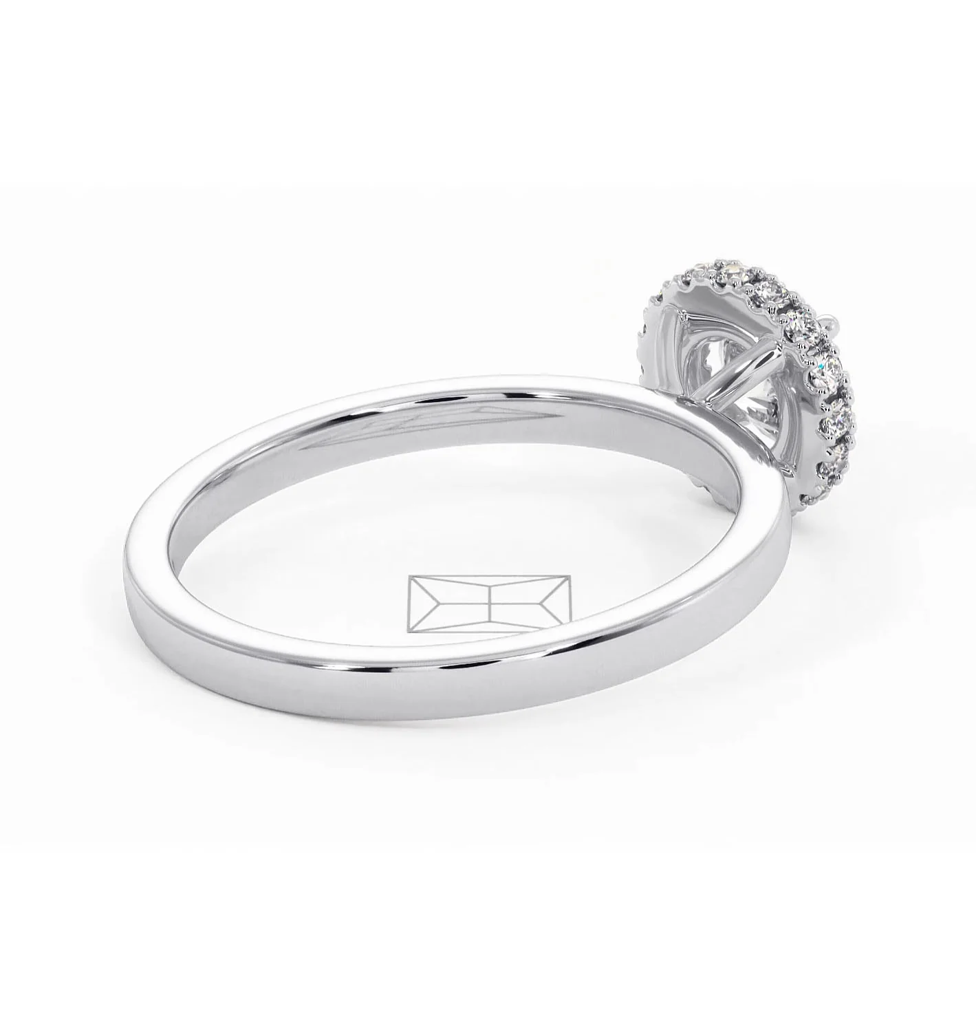 Eleanor Diamond Halo Engagement Ring in Platinum 0.65ct G/SI2 - Image 56