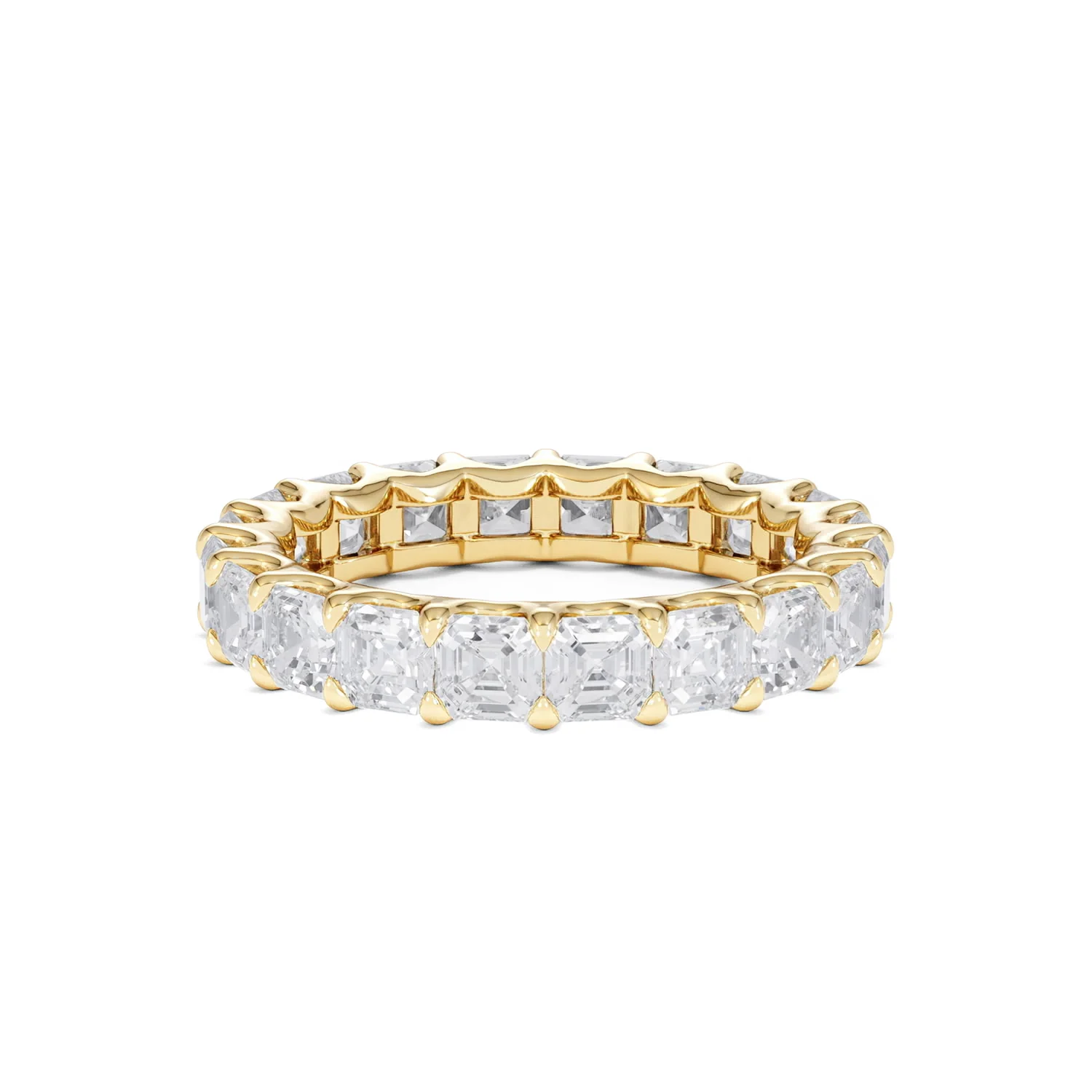 Elisa Diamond Eternity Ring Asscher Cut 3.2ct VVs 18K Gold Size H-I - Image 10