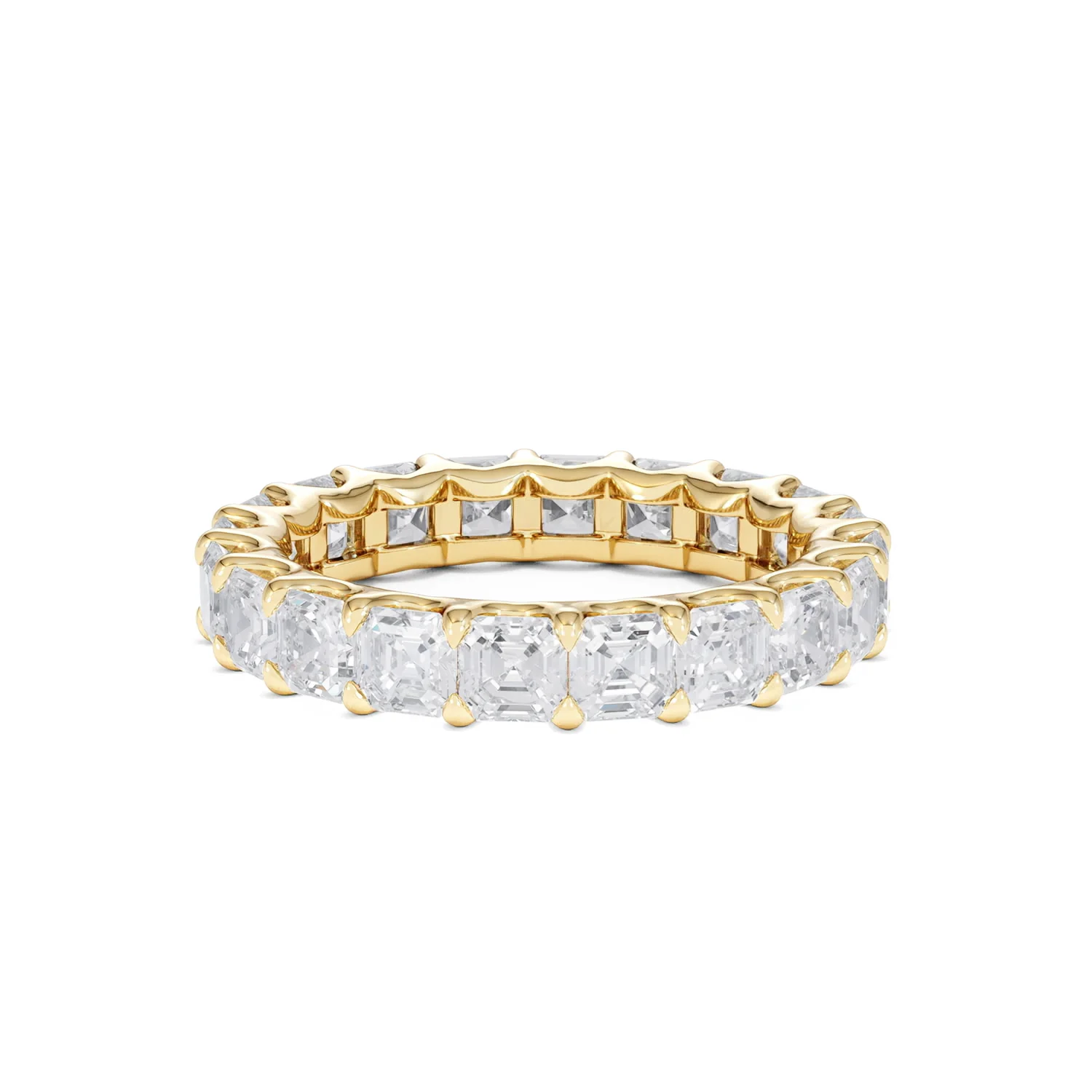 Elisa Diamond Eternity Ring Asscher Cut 3.2ct VVs 18K Gold Size H-I - Image 11