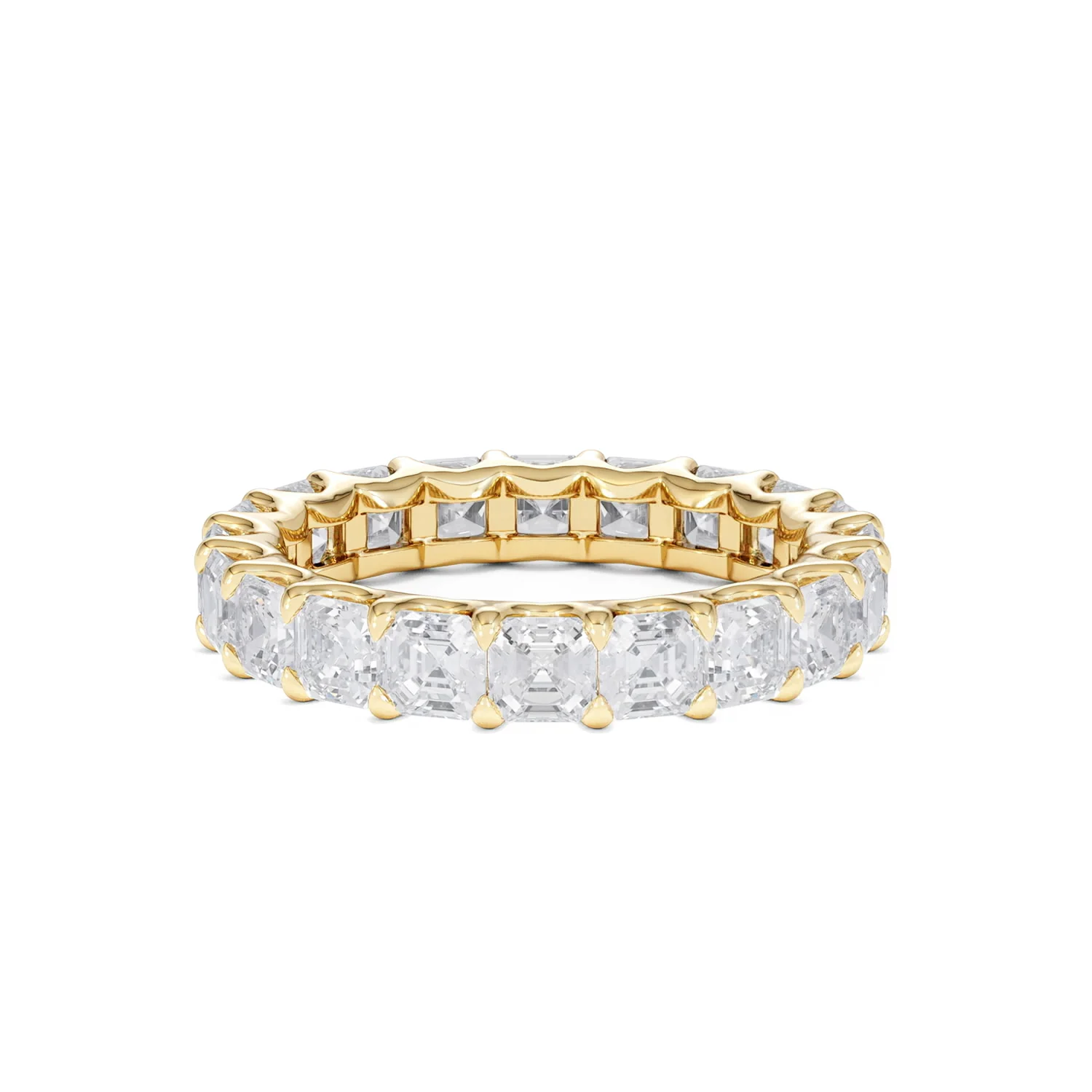 Elisa Diamond Eternity Ring Asscher Cut 3.2ct VVs 18K Gold Size H-I - Image 16