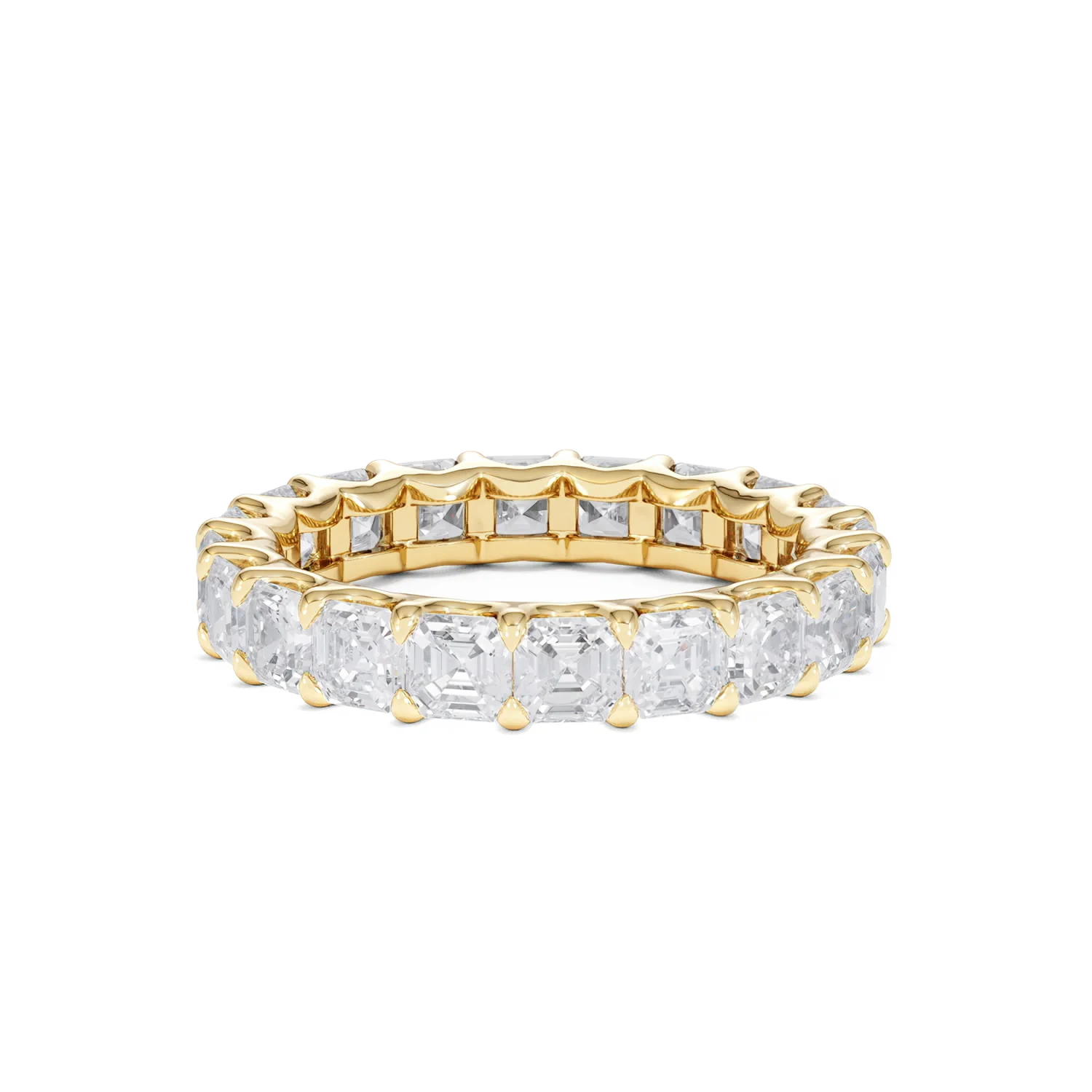 Elisa Diamond Eternity Ring Asscher Cut 3.2ct VVs 18K Gold Size H-I - Image 21