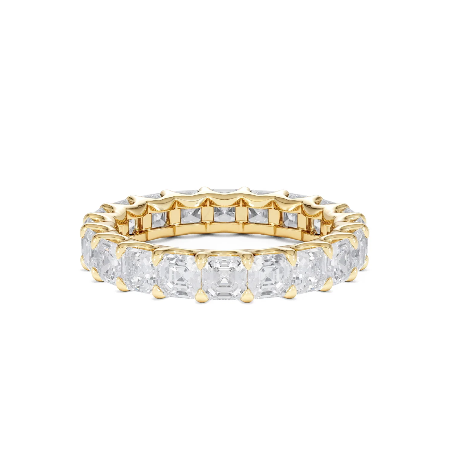 Elisa Diamond Eternity Ring Asscher Cut 3.2ct VVs 18K Gold Size H-I - Image 24